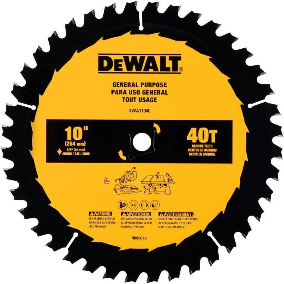 Sierra Circular DEWALT 25.4 cm 40 Dientes Carburo Afilado