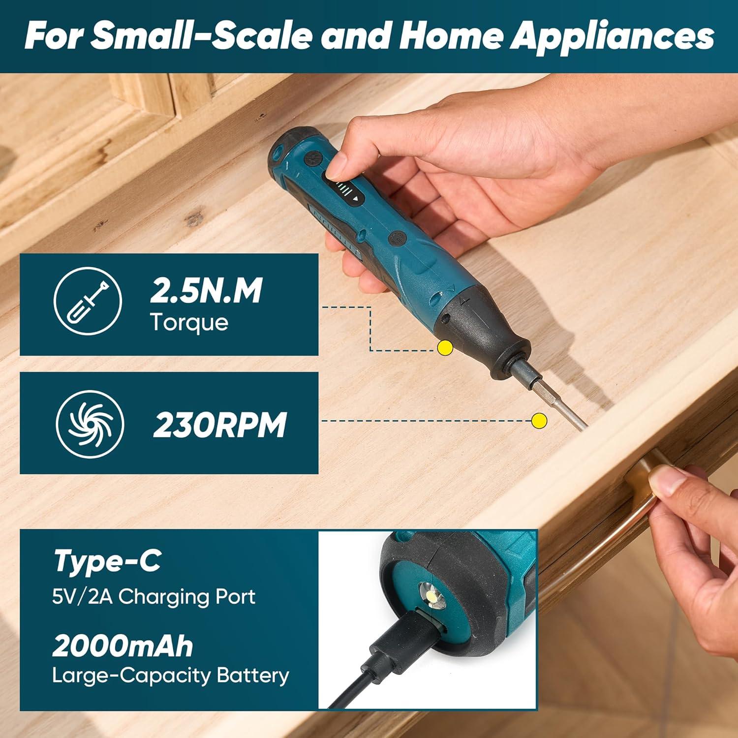 Kit de Herramientas Saker 65-en-1 4V Destornillador Eléctrico