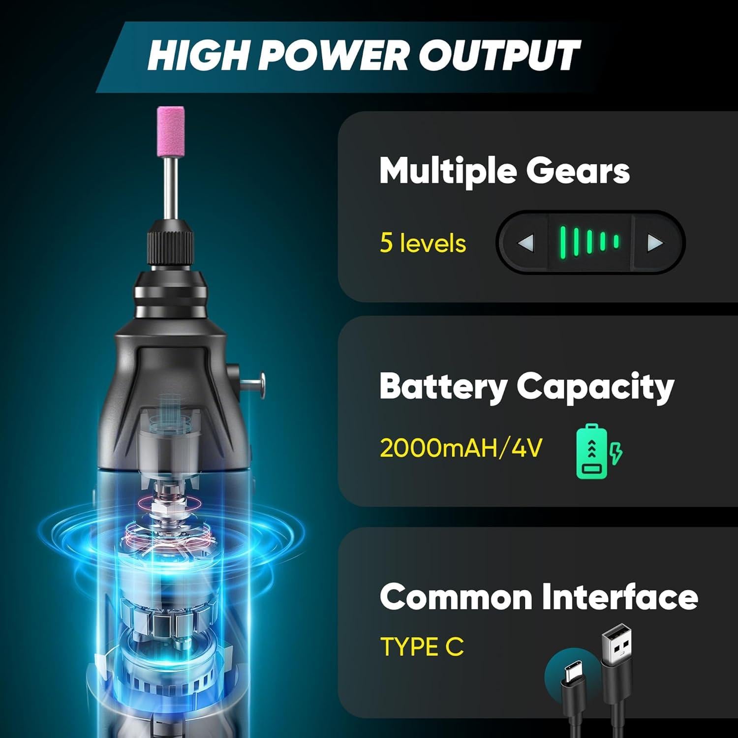 Kit de Herramientas Saker 65-en-1 4V Destornillador Eléctrico