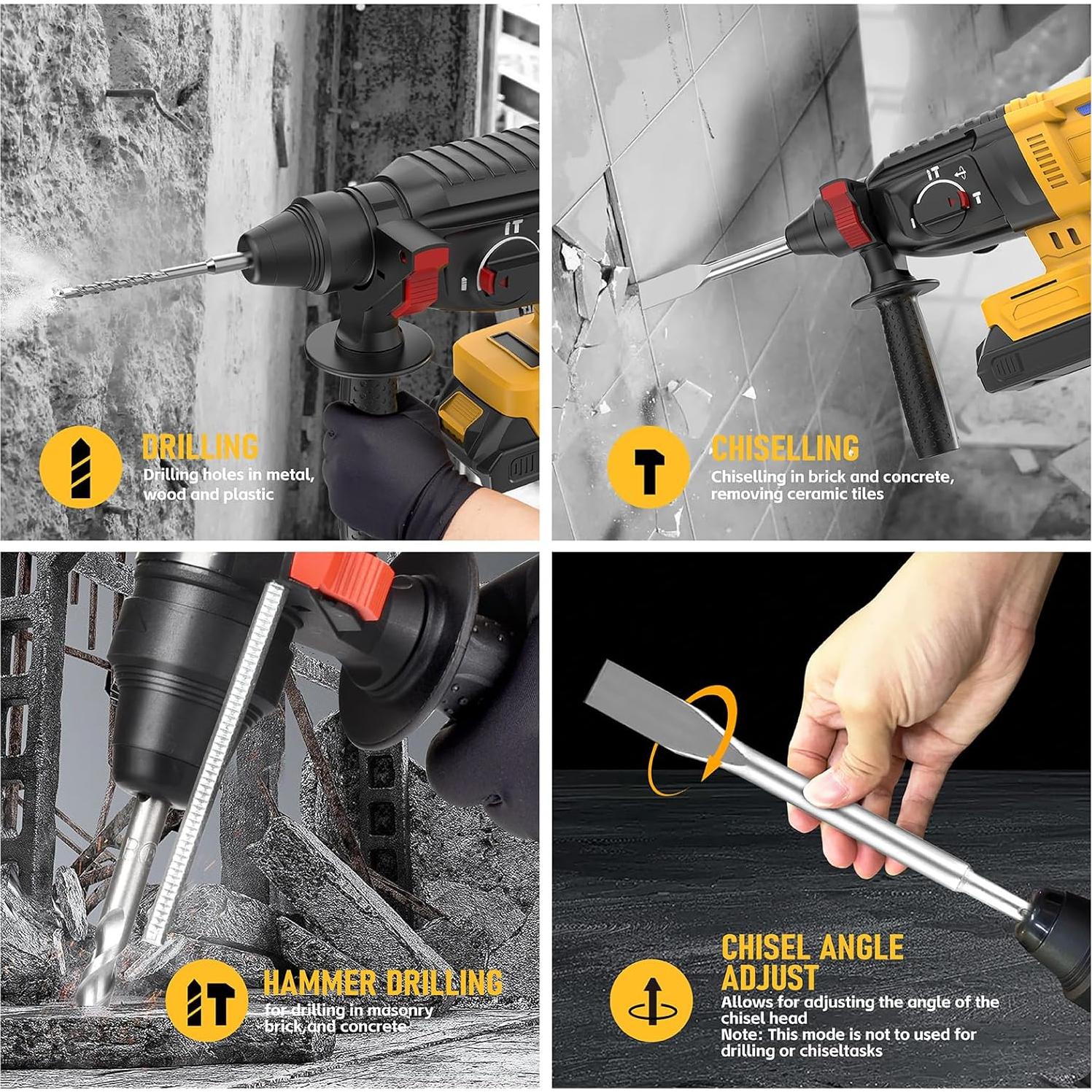 Taladro de Martillo Rotativo Inalámbrico Funnywhale iHammer 6 Plus 20V