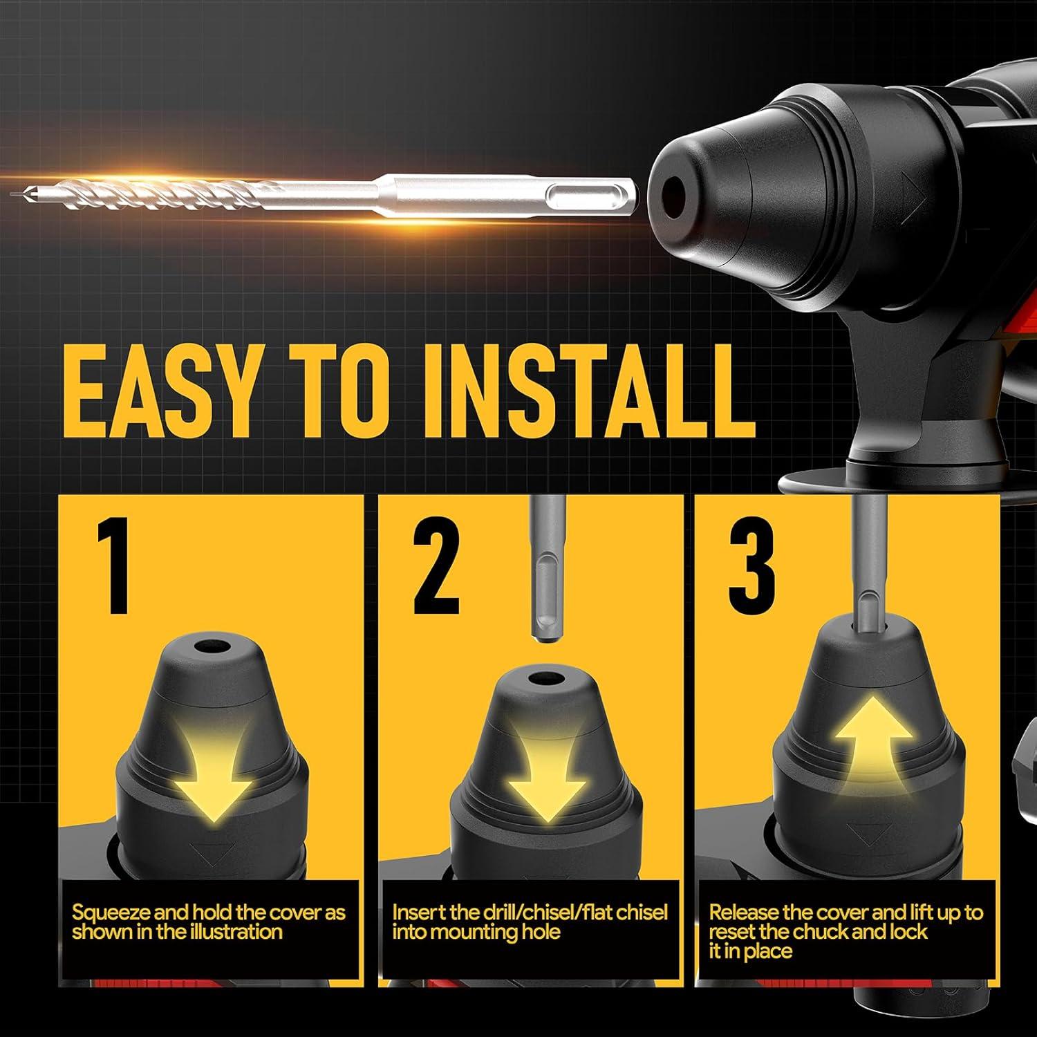 Taladro de Martillo Rotativo Inalámbrico Funnywhale iHammer 6 Plus 20V