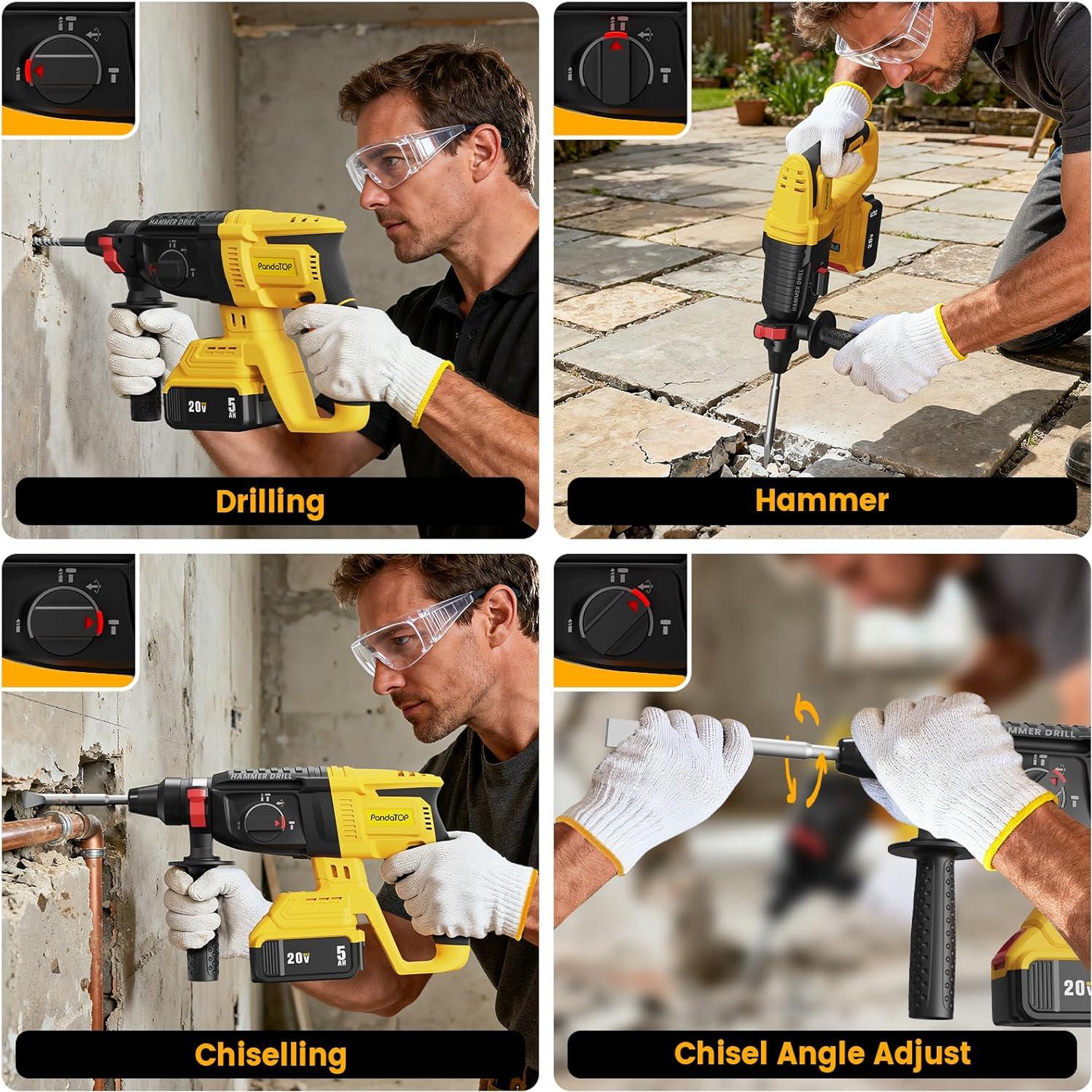 Rotomartillo Inalámbrico Dewalt 20V Sin Escobillas 4 Funciones