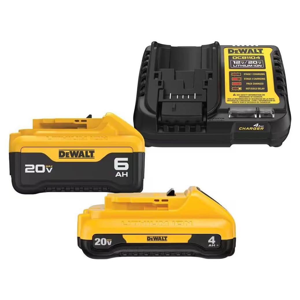 Kit Baterías Litio-Ion 20V DEWALT 6.0Ah y 4.0Ah con Cargador