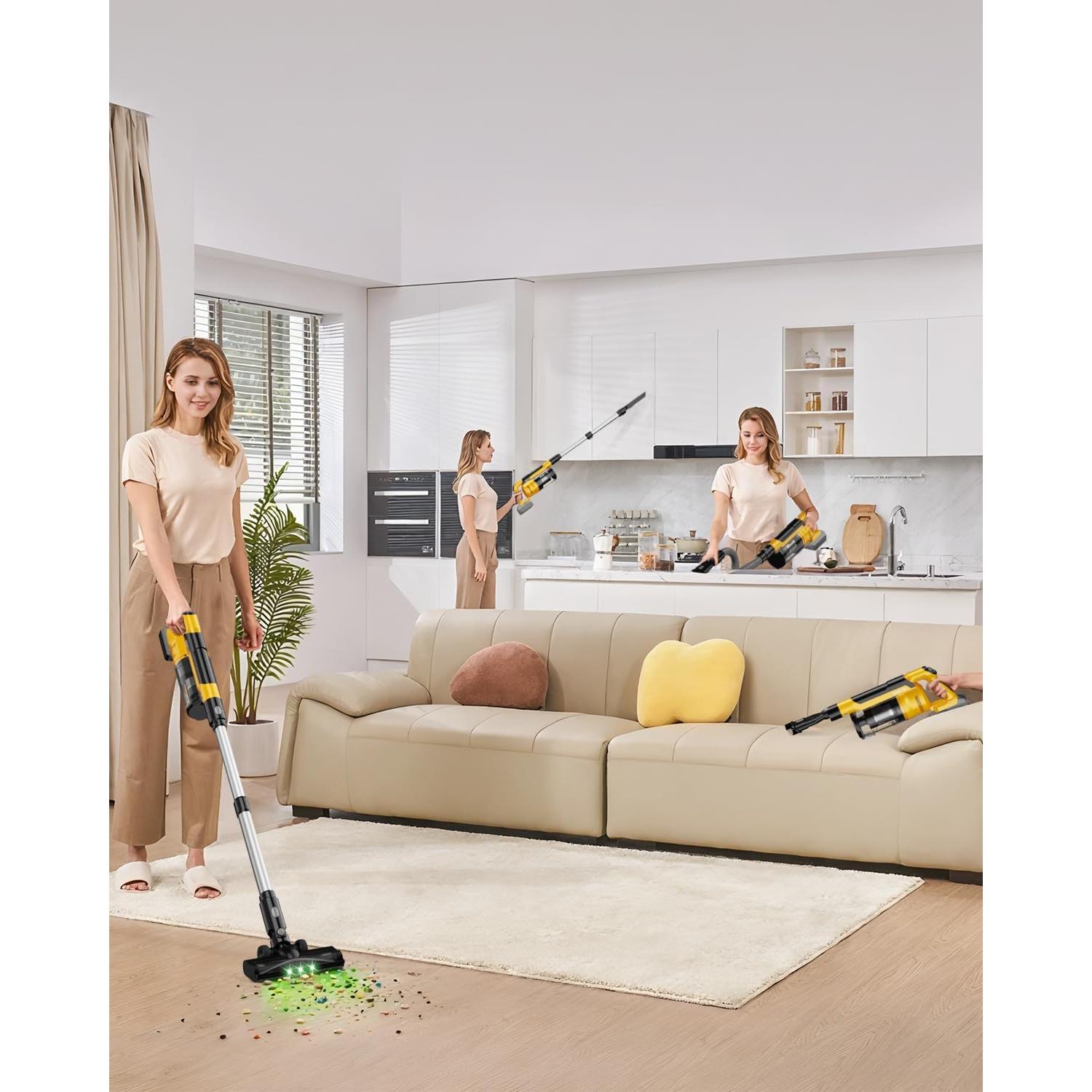 Aspiradora Inalámbrica ZEXAPE 20V 350W HEPA 7-en-1