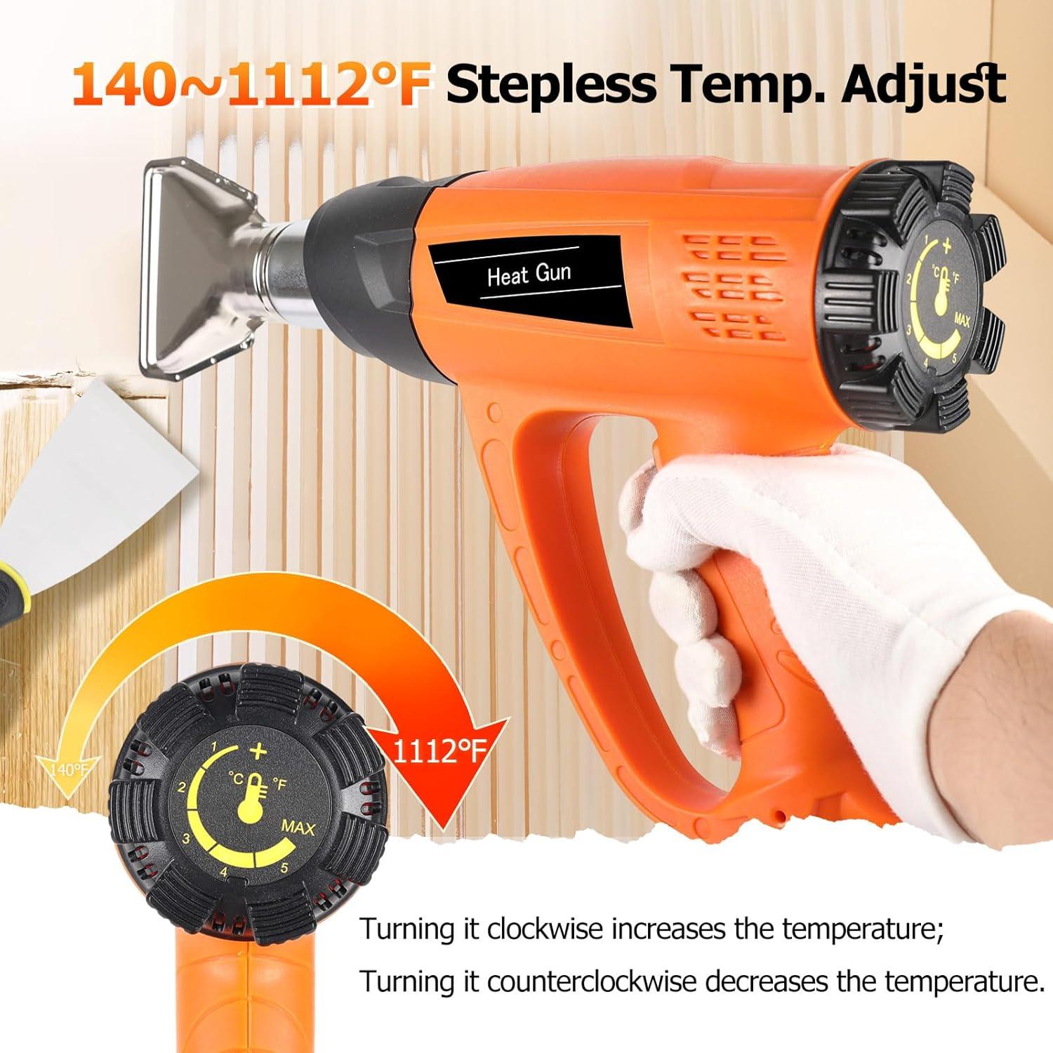 Pistola de Calor 1800W DONGGUAN SDL-8622 con 5 Boquillas