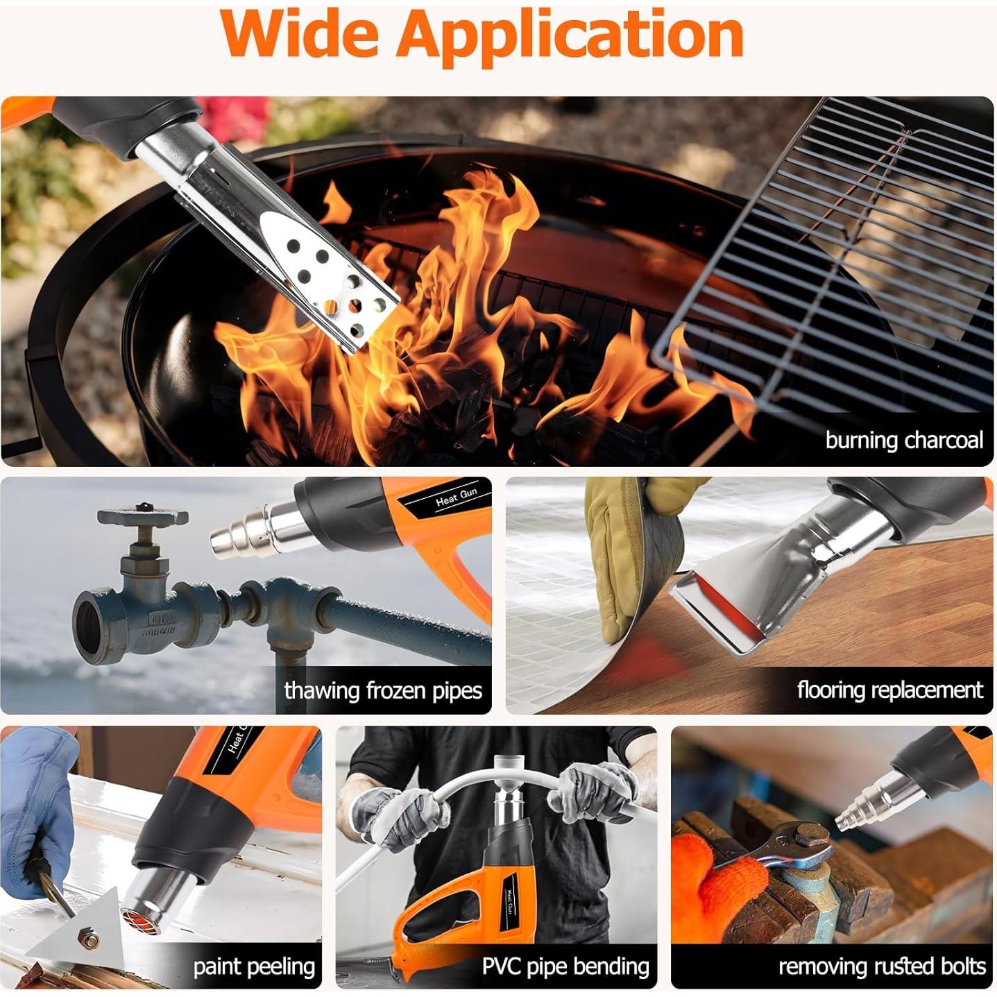 Pistola de Calor 1800W DONGGUAN SDL-8622 con 5 Boquillas