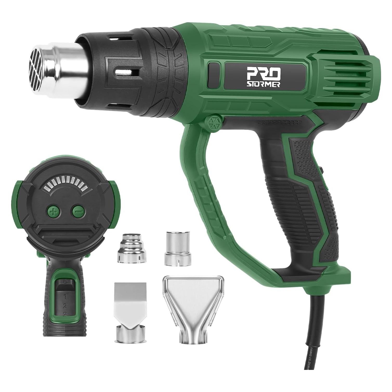 Pistola de Calor Prostormer 2000W con 4 Boquillas y Control de Temperatura