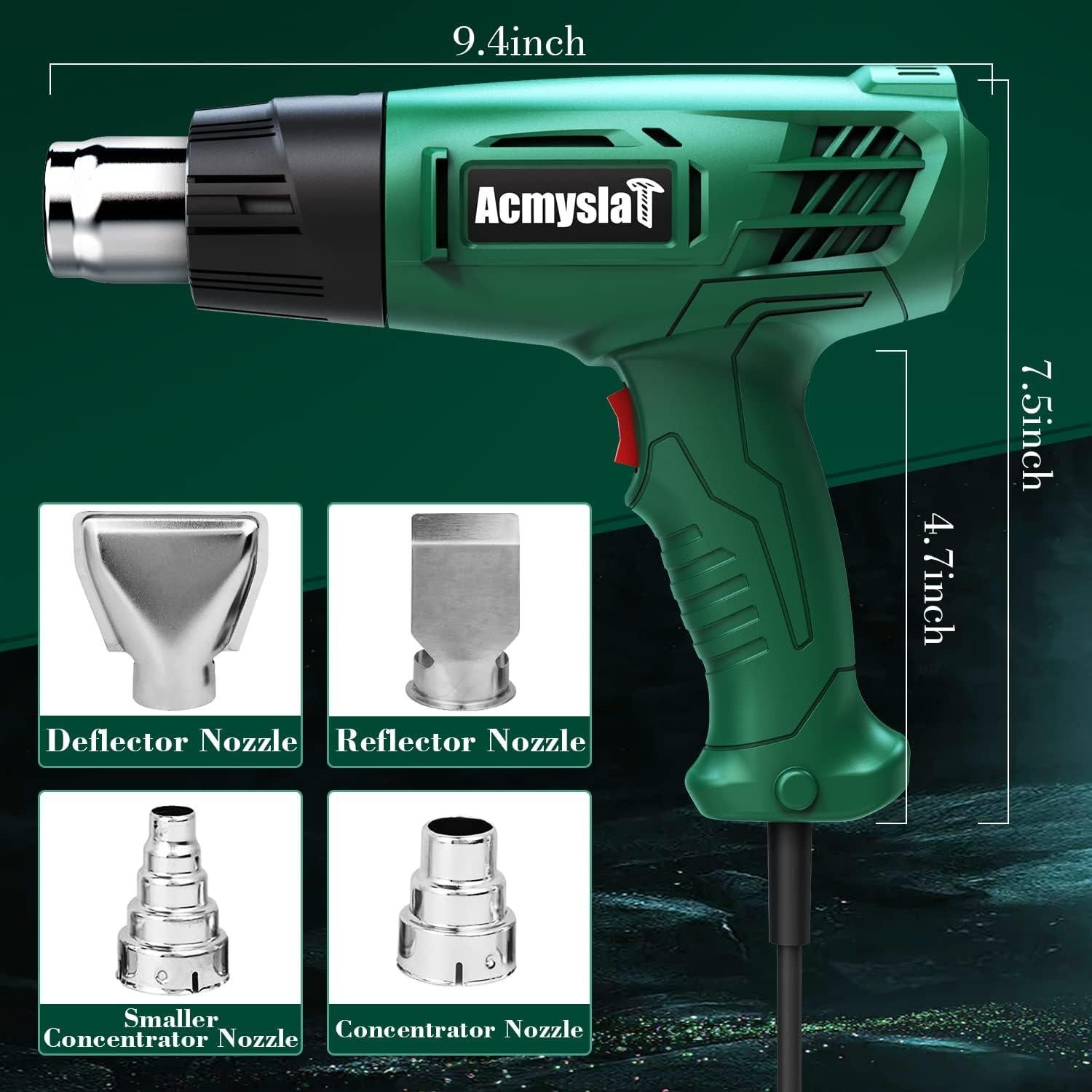Pistola de Calor AcmyslaT 500W con 2 Modos y Accesorios