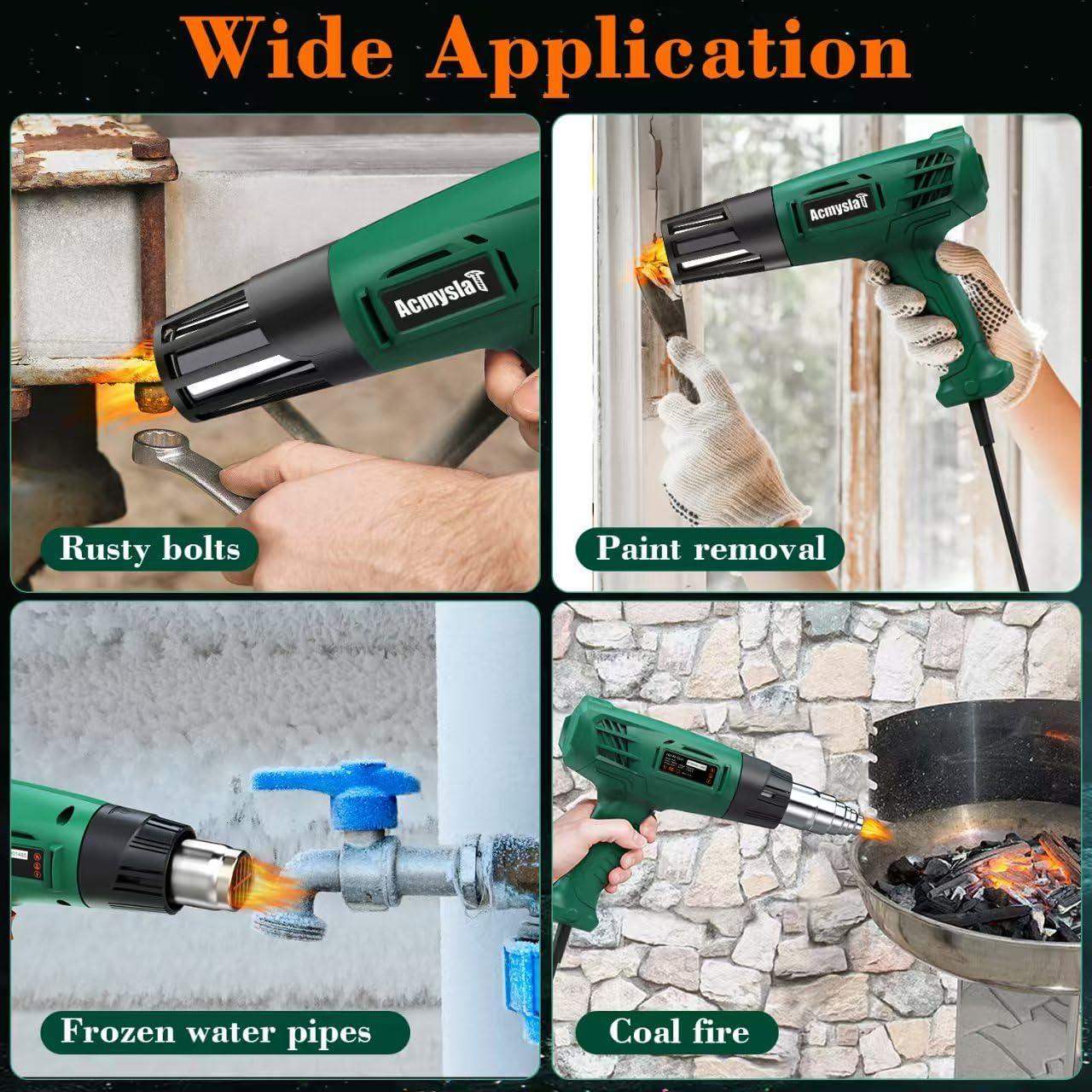 Pistola de Calor AcmyslaT 500W con 2 Modos y Accesorios