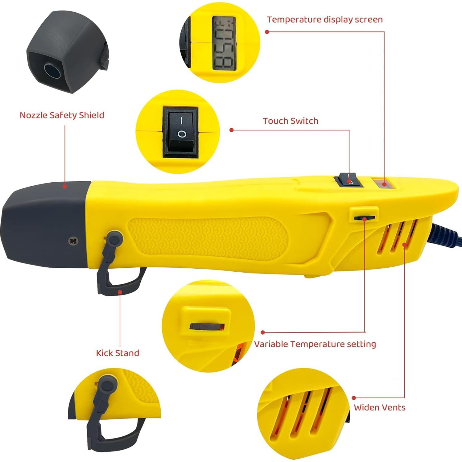 Pistola de Calor Mini QST EXPRESS 350W Amarilla 2 Temperaturas