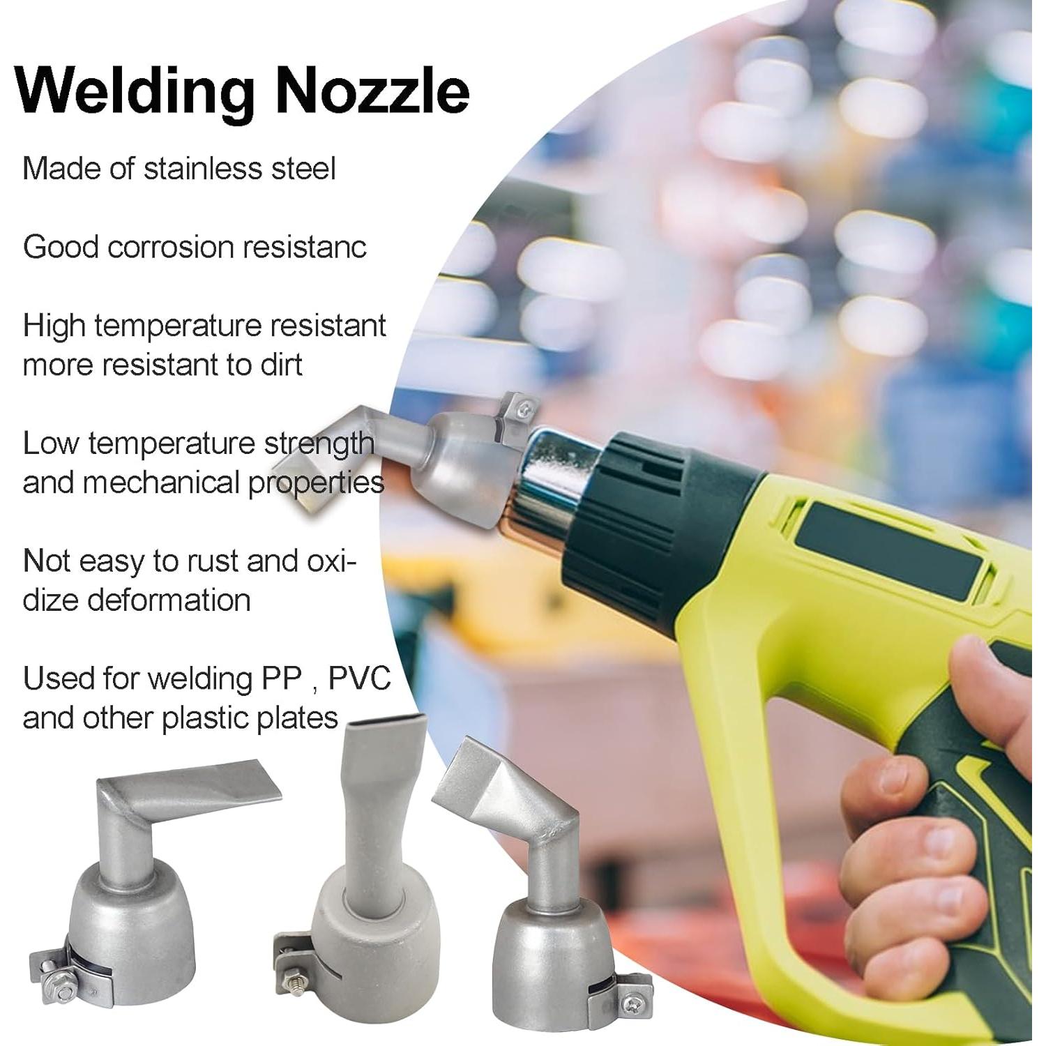 3 Boquillas de Acero Inoxidable para Pistola de Calor 32mm