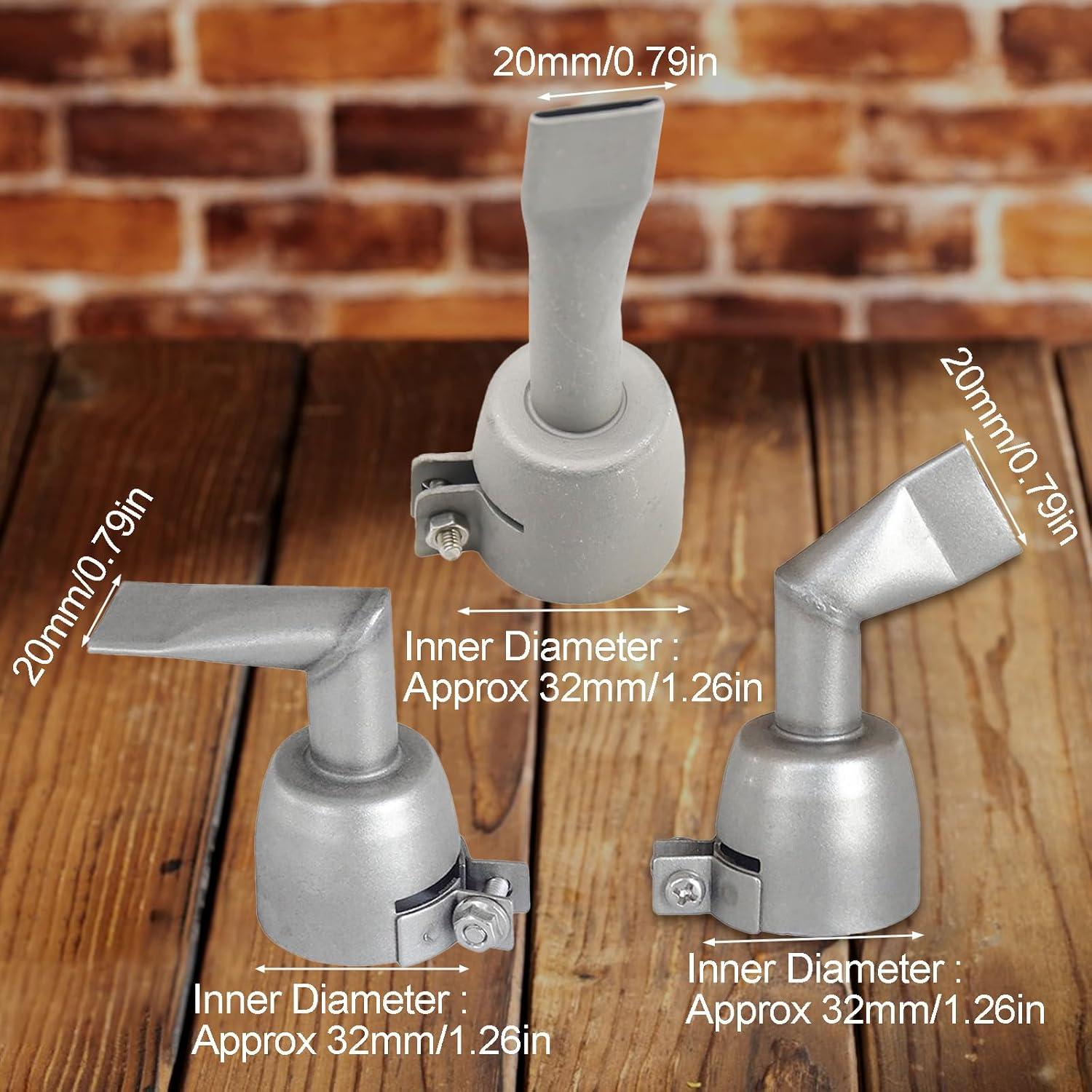 3 Boquillas de Acero Inoxidable para Pistola de Calor 32mm