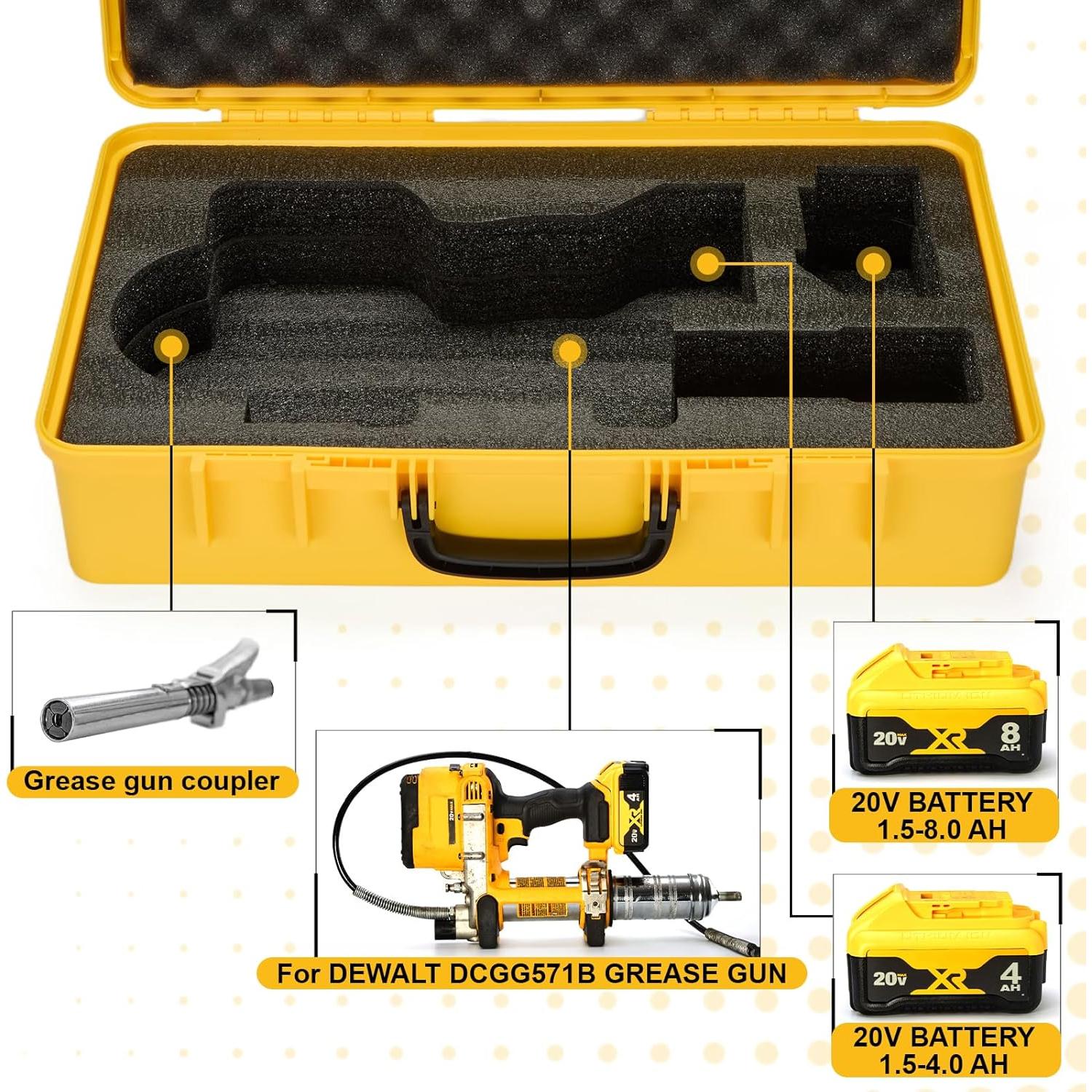 Funda Dura YDEPLVEO para Pistola de Grasa 20V Max - Amarilla