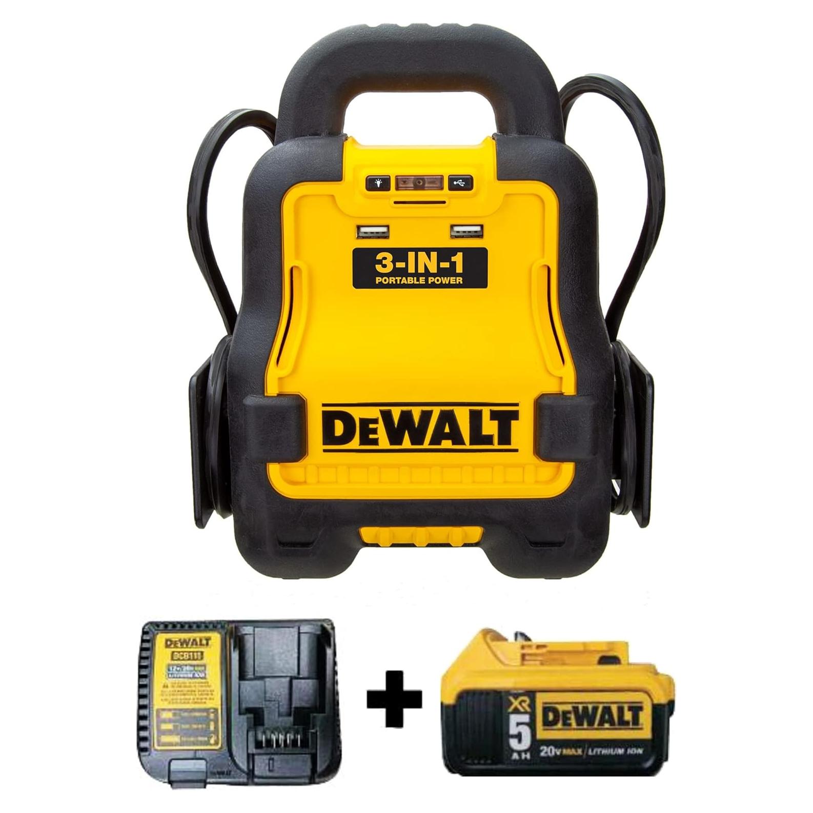 Aumentador de Batería DeWalt DXAE20VBBK con Batería 20V 5Ah