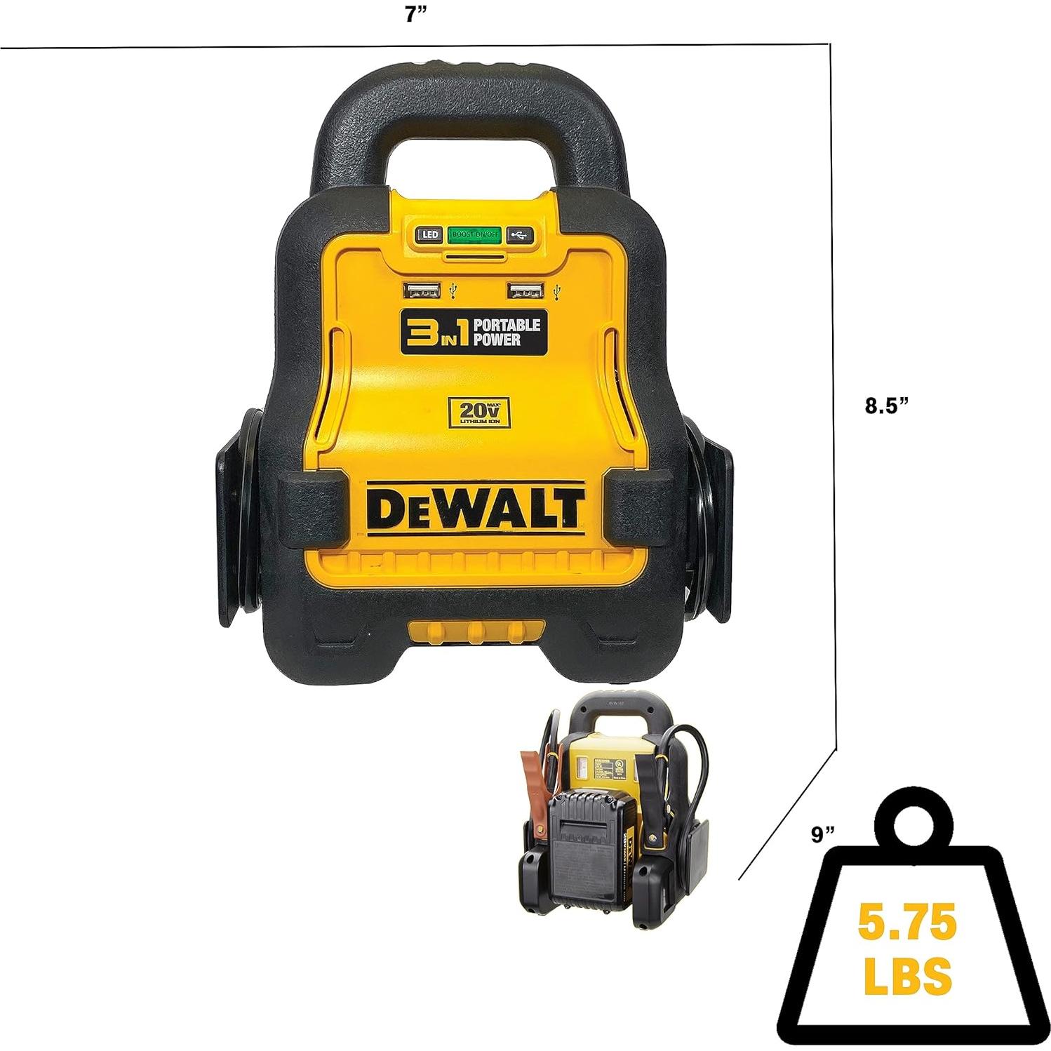 Aumentador de Batería DeWalt DXAE20VBBK con Batería 20V 5Ah