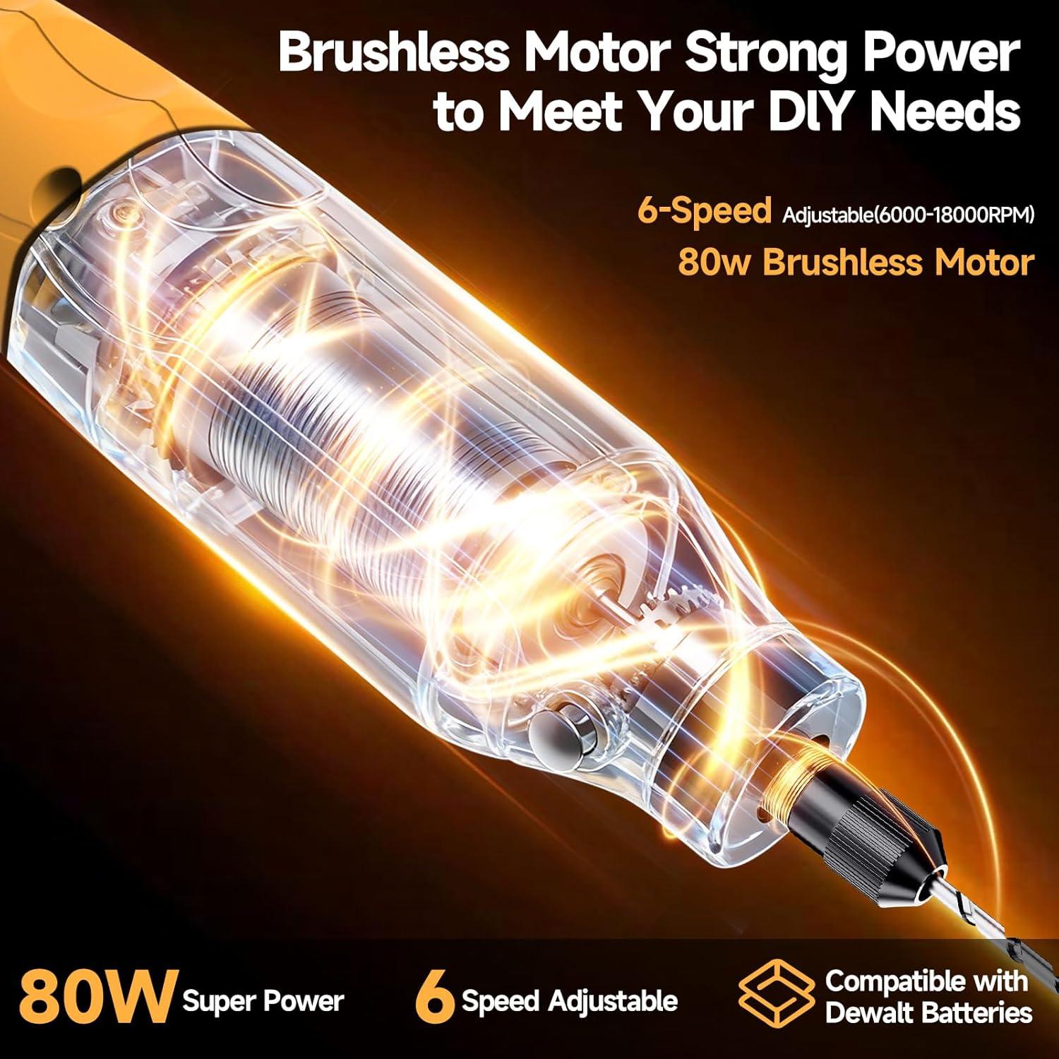 Herramienta Rotativa Inalámbrica DeWalt 20V - 6 Velocidades y 25 Accesorios