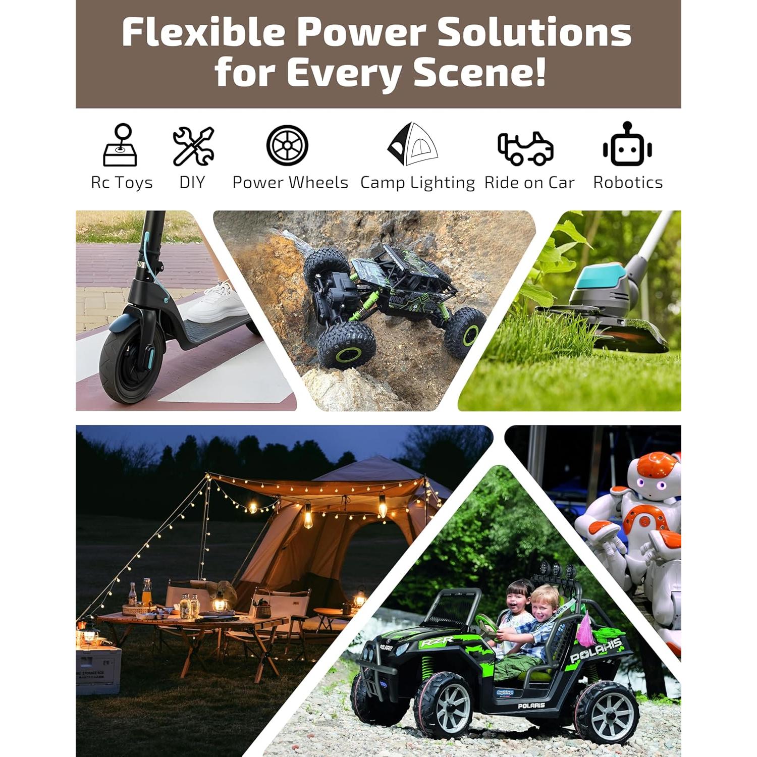 Paquete de 2 adaptadores de batería Crivon 20V para Power Wheels