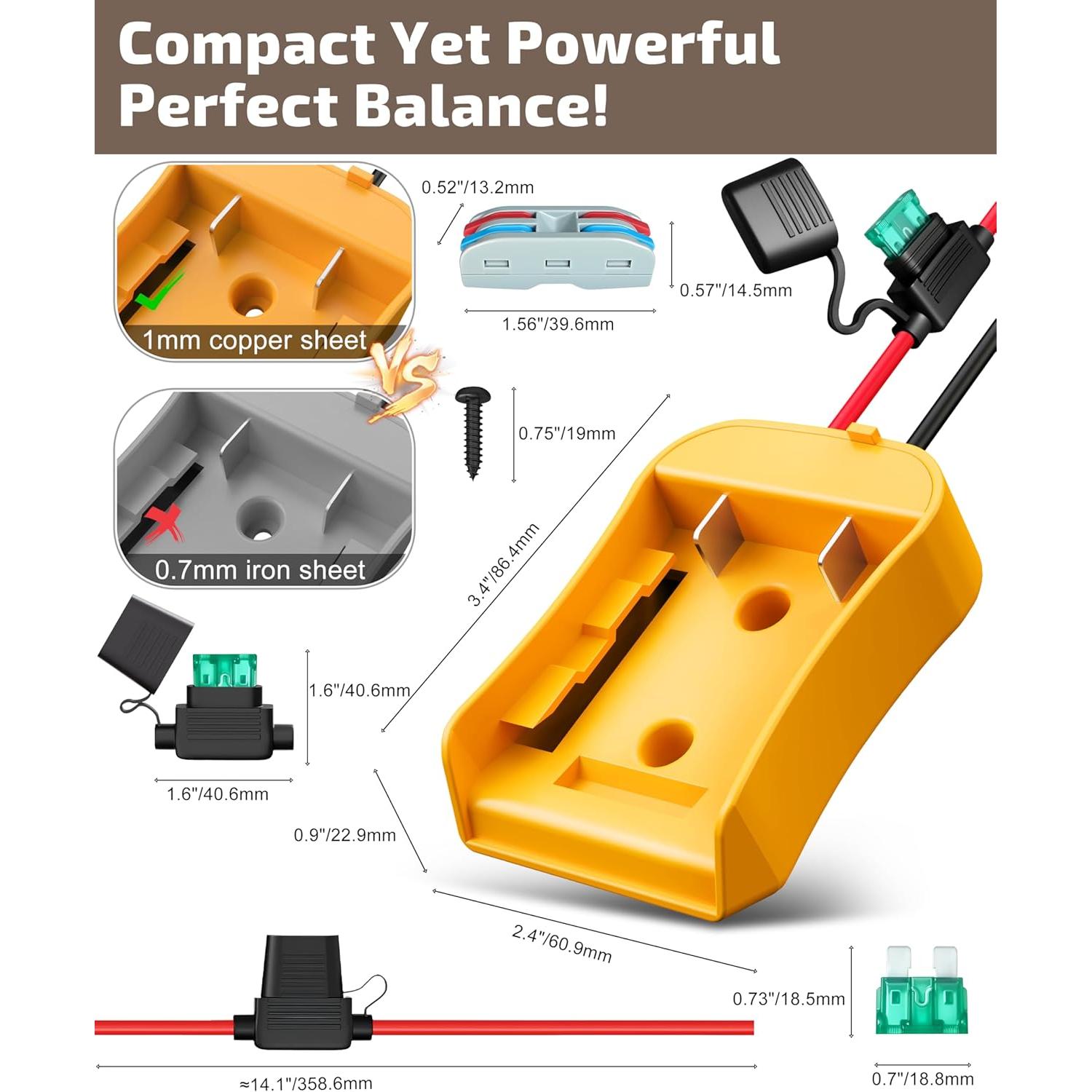 Paquete de 2 adaptadores de batería Crivon 20V para Power Wheels