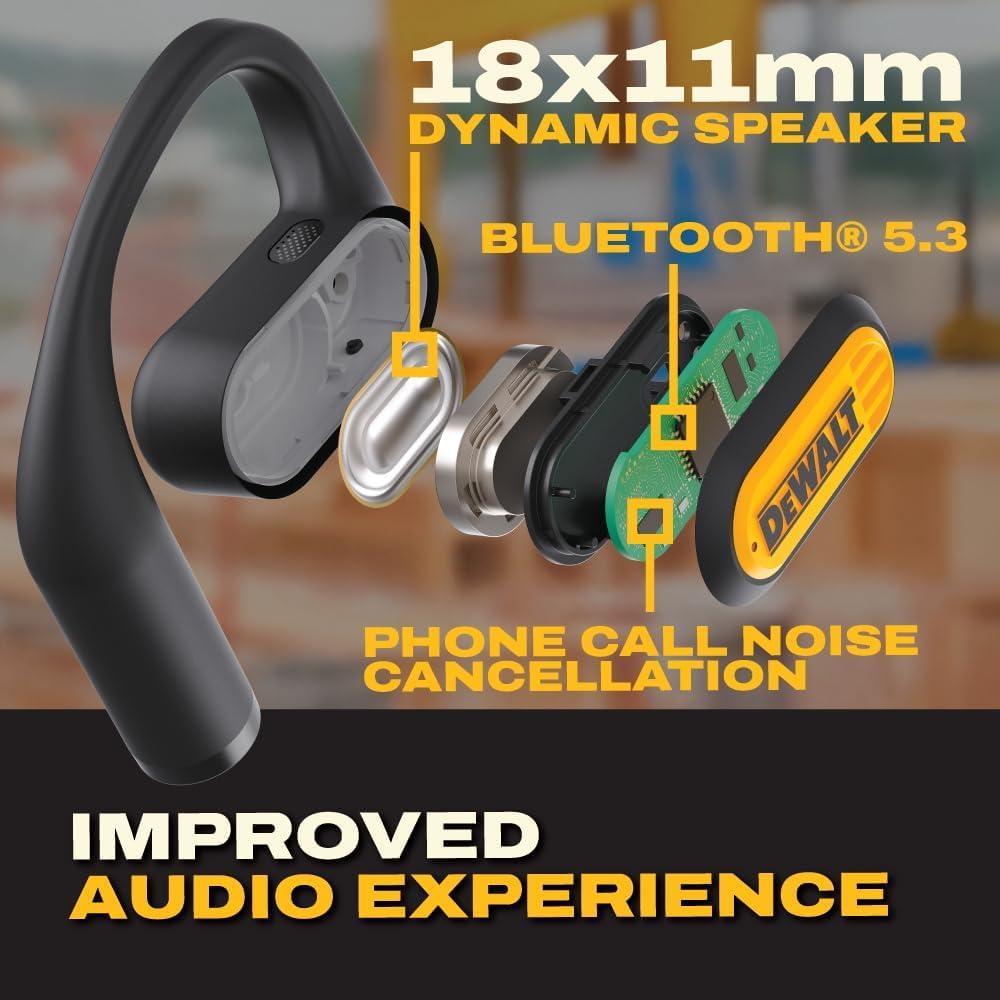 Auriculares DEWALT Bluetooth 5.3 IP55 Conducción Aérea 44h