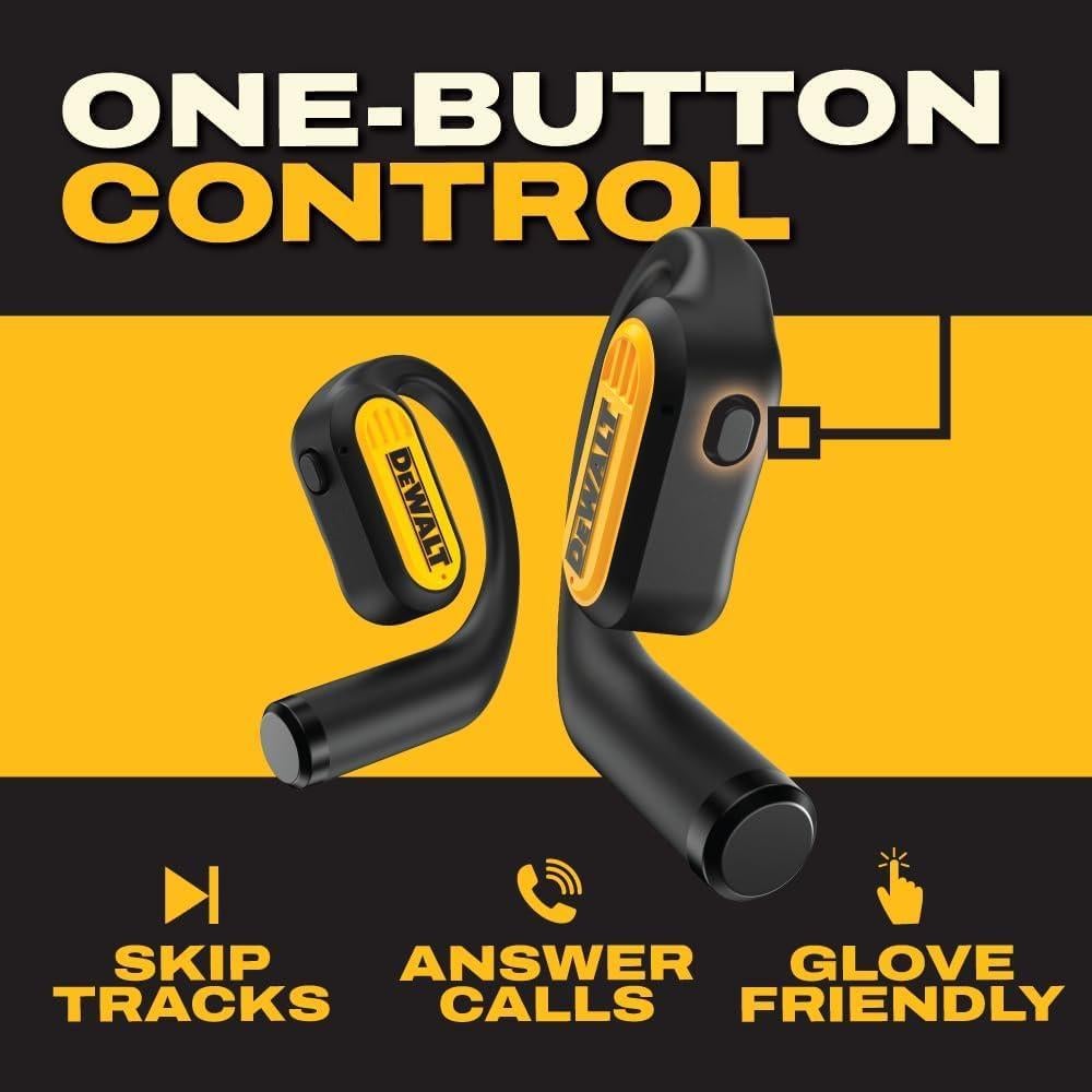 Auriculares DEWALT Bluetooth 5.3 IP55 Conducción Aérea 44h
