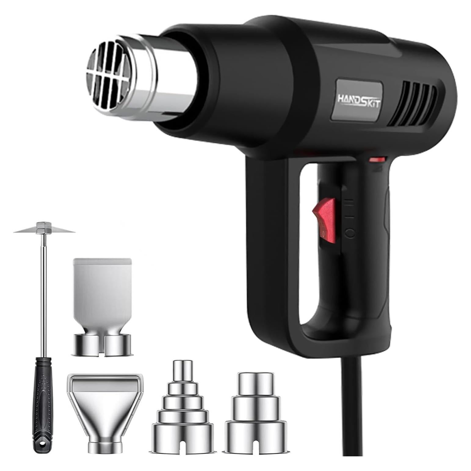 Pistola de Calor HANDSKIT 2000W con 4 Boquillas y Estuche