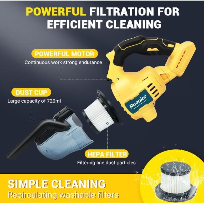 Aspiradora Inalámbrica DeWalt 20V 400W 5 en 1 Portátil