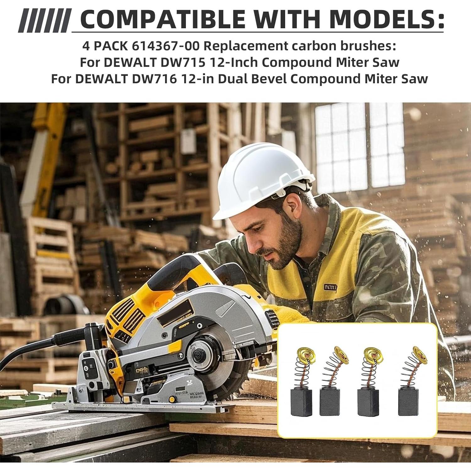 Paquete de 4 Cepillos de Carbono Dewalt D24000 DW713 DW715