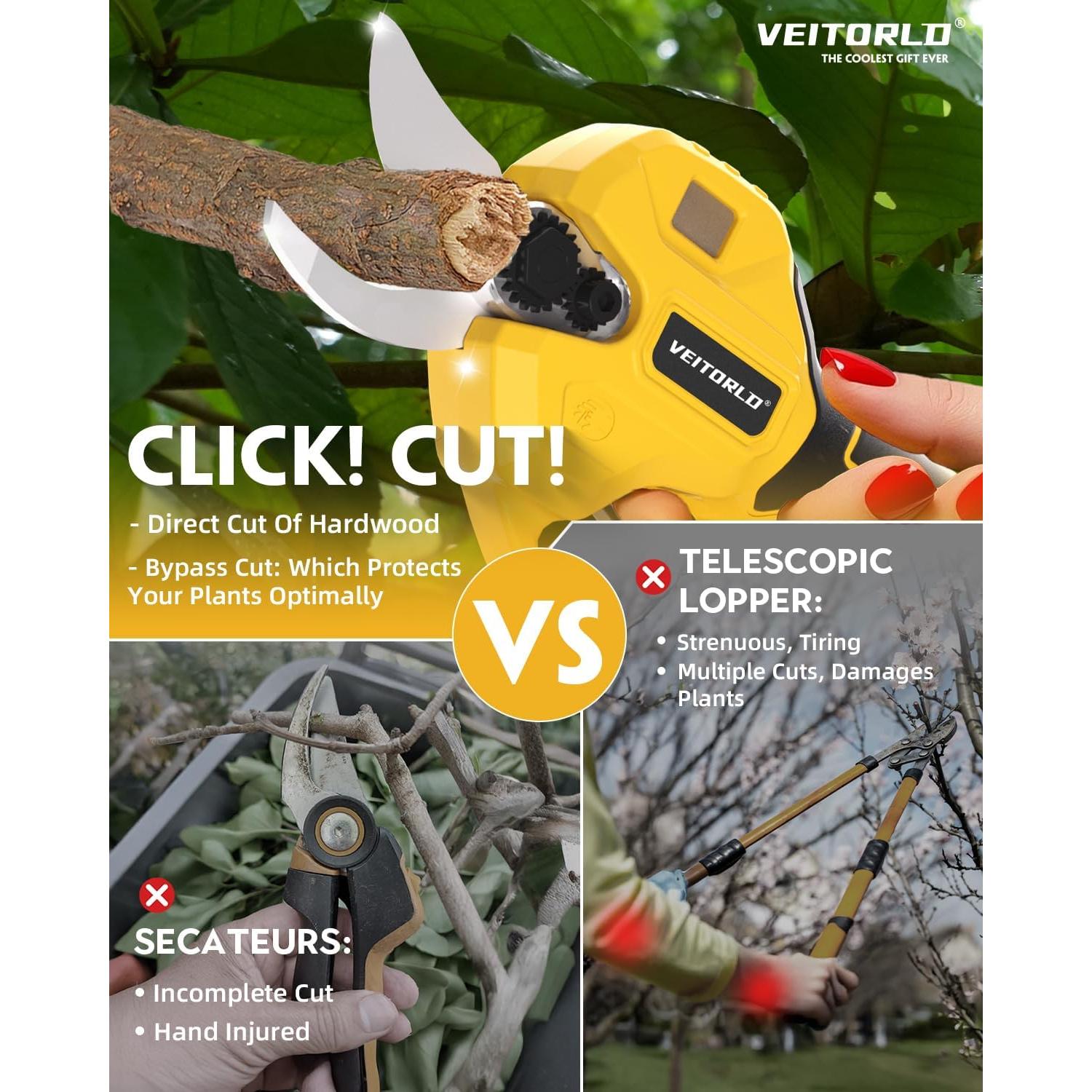 Tijeras de Podar Eléctricas Veitorld 20V Sin Batería 30mm