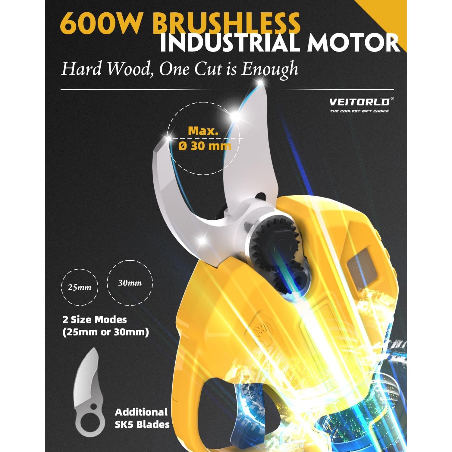 Tijeras de Podar Eléctricas Veitorld 20V Sin Batería 30mm