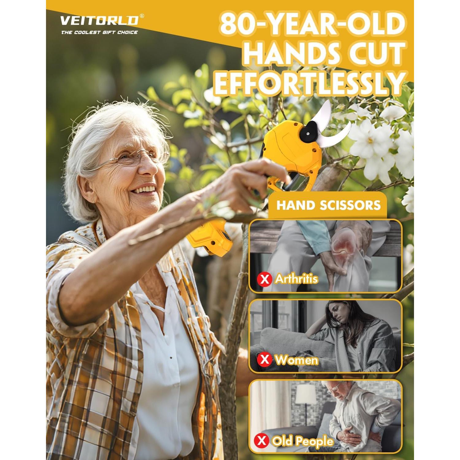 Tijeras de Podar Eléctricas Veitorld 20V Sin Batería 30mm