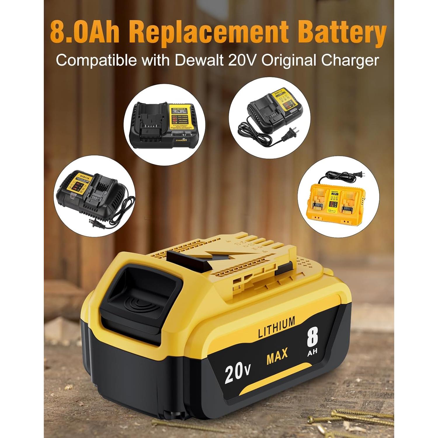 Batería de Reemplazo HOCHSTERN 8.0Ah para Dewalt 20V Max