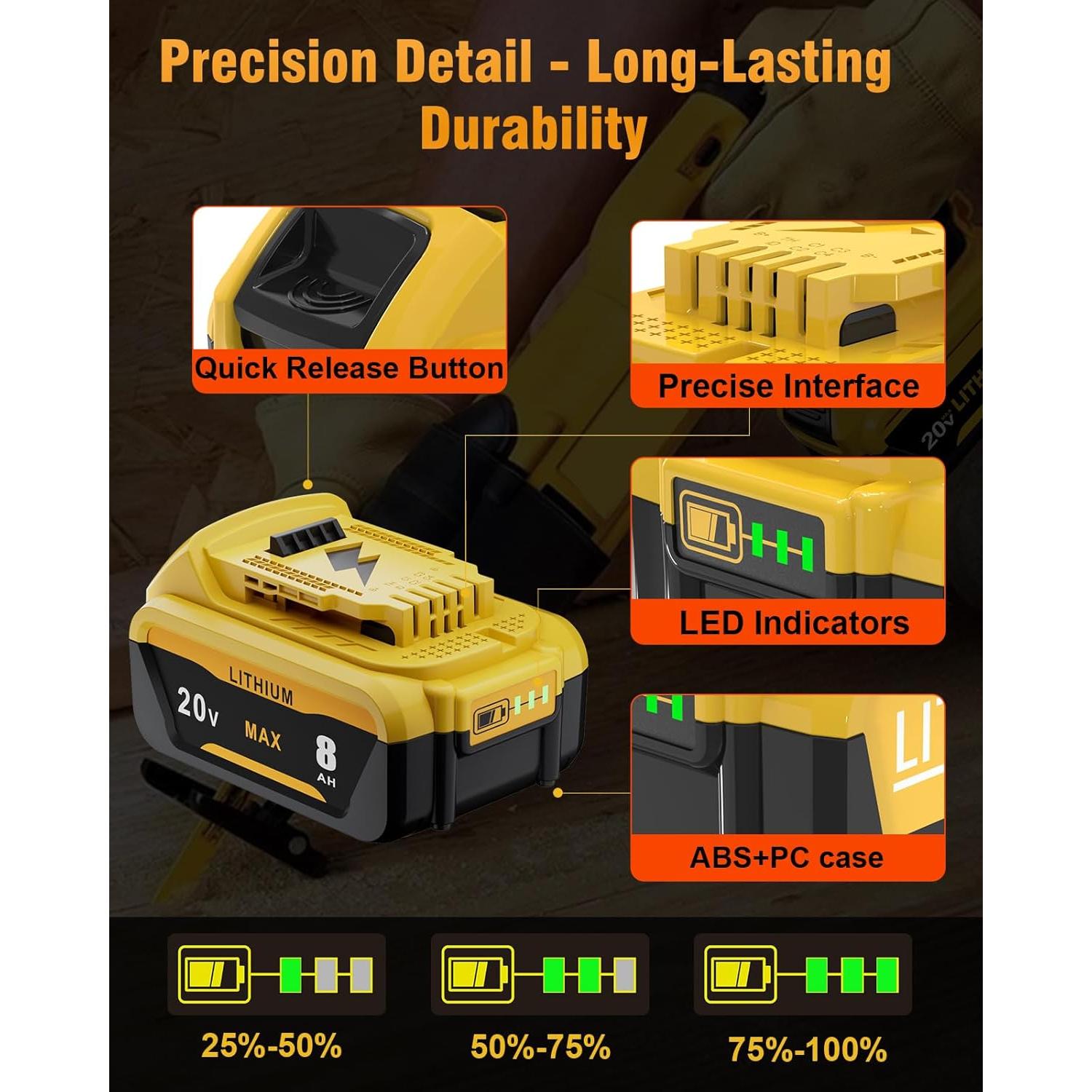 Batería de Reemplazo HOCHSTERN 8.0Ah para Dewalt 20V Max