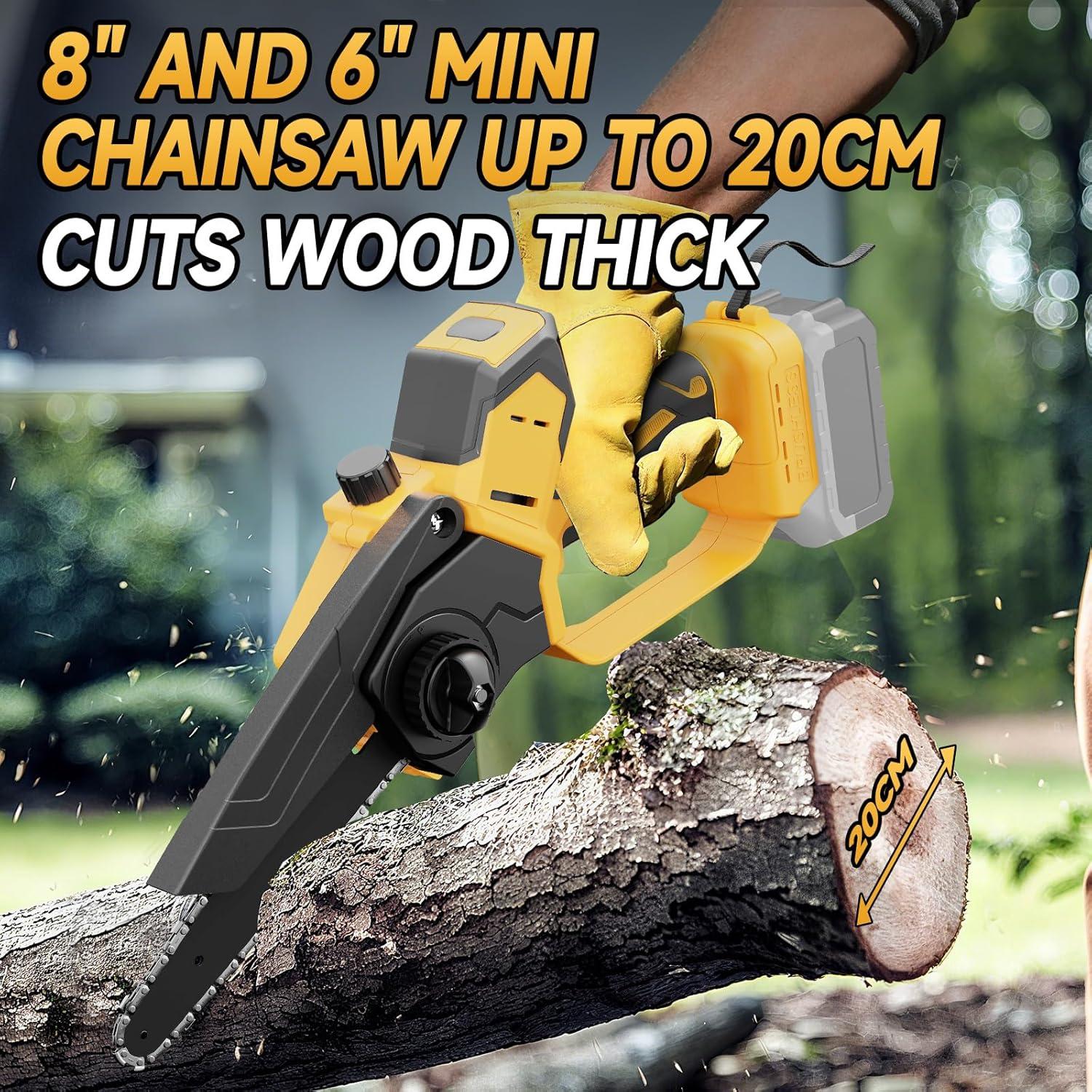 Mini Motosierra Eléctrica Dewalt 20V 2-en-1 800W 6" y 8"