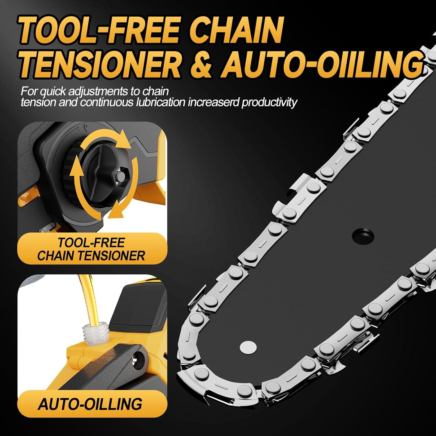 Mini Motosierra Eléctrica Dewalt 20V 2-en-1 800W 6" y 8"