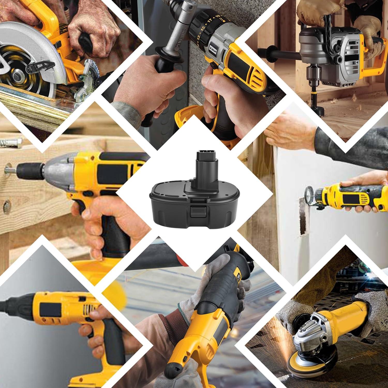 2 Baterías 3600mAh NiMH Dewalt 18V DC9096 DC9098 DC9099
