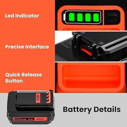 Batería de Reemplazo 40V 3.6Ah Enermall para Black & Decker