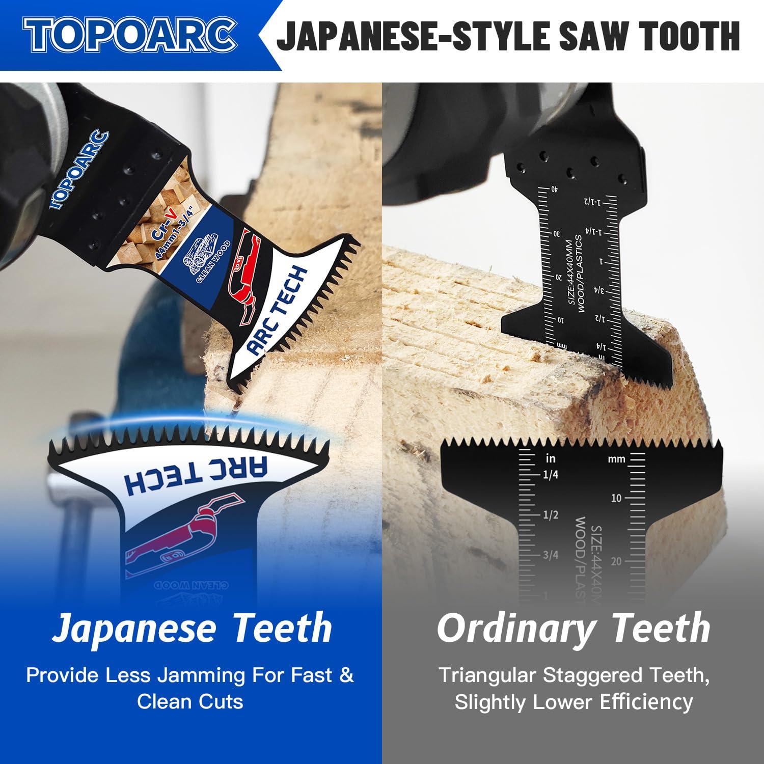 Kit de 110 Hojas de Sierra Oscilante TOPOARC con Titanio