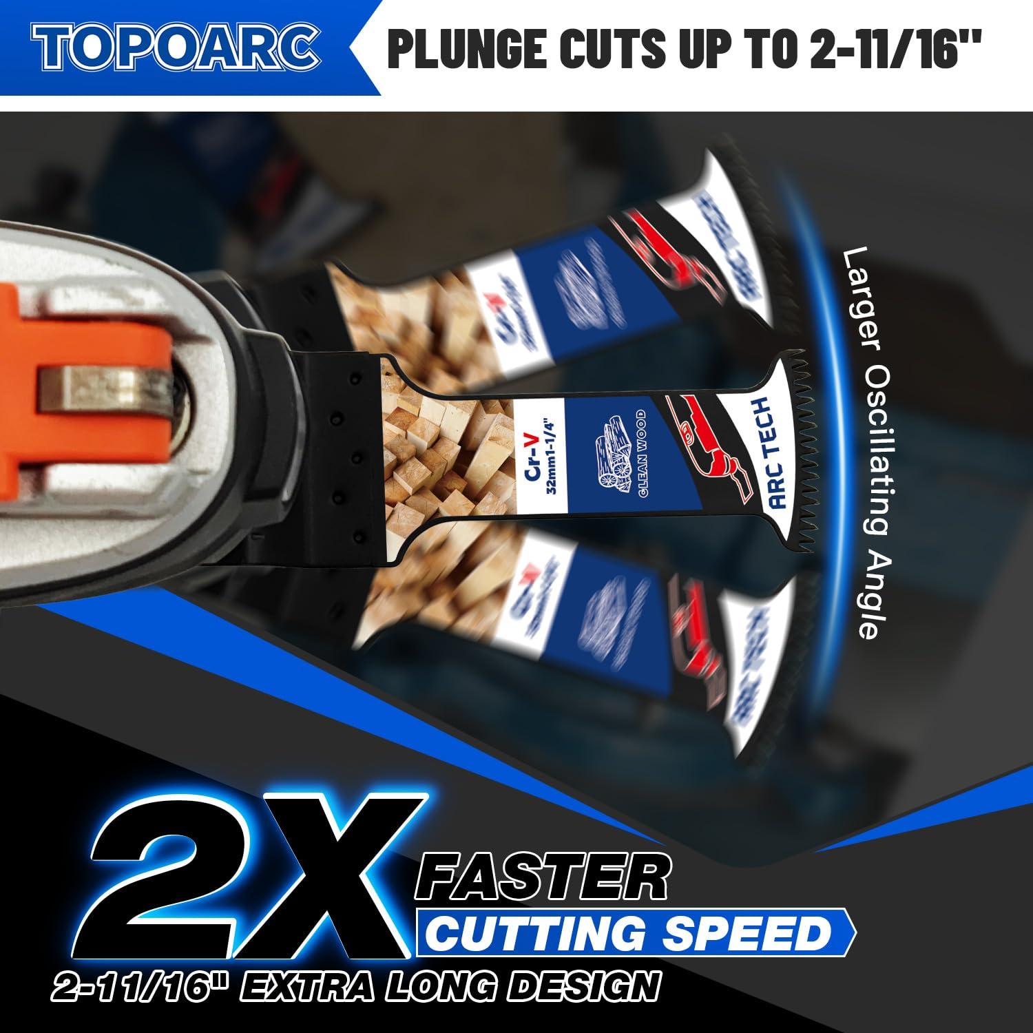 Kit de 110 Hojas de Sierra Oscilante TOPOARC con Titanio