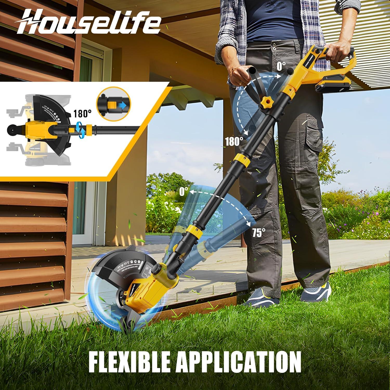 Combo Jardinería Inalámbrico Houselife 3 en 1 - Cortadora Setos, Hilo y Soplador