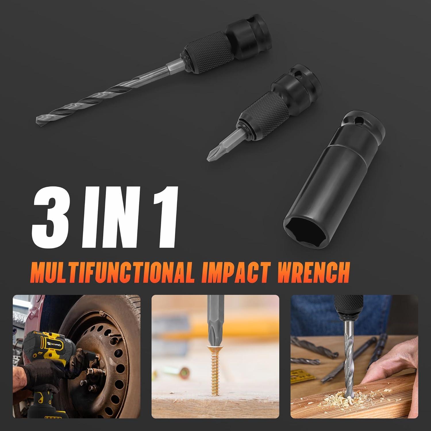 Llave de impacto inalámbrica VOVRELY 1/2" 650N.m 3300RPM