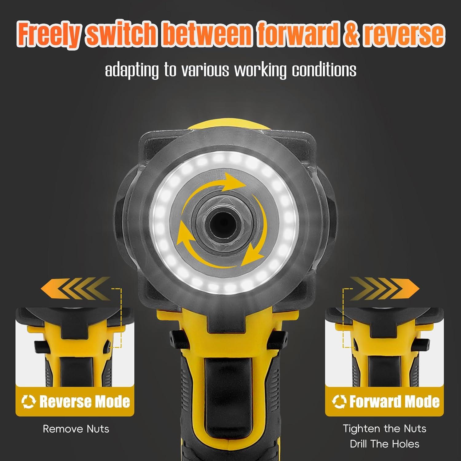 Llave de impacto inalámbrica VOVRELY 1/2" 650N.m 3300RPM