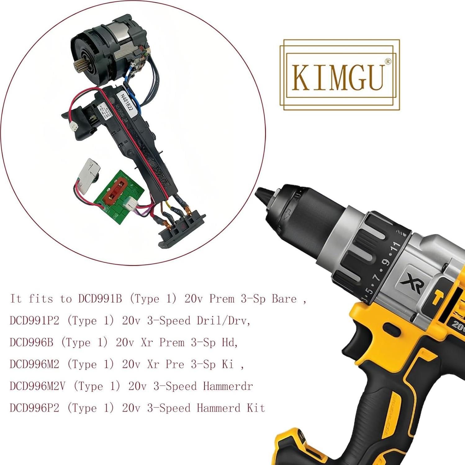 Motor y Conjunto de Interruptor KIMGU N481825 20V para Dewalt