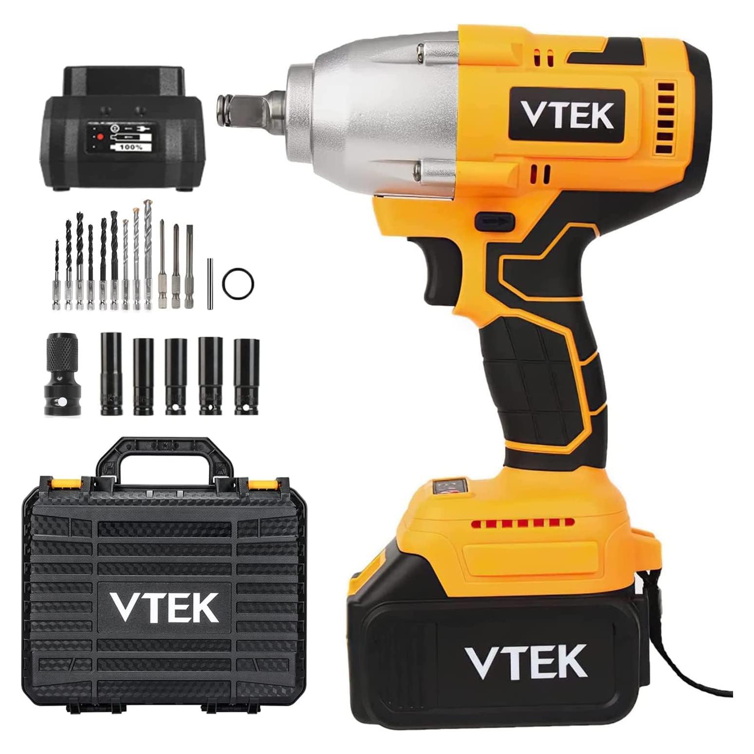 Llave de impacto inalámbrica VTEK 700N.m 1/2" - 3 en 1