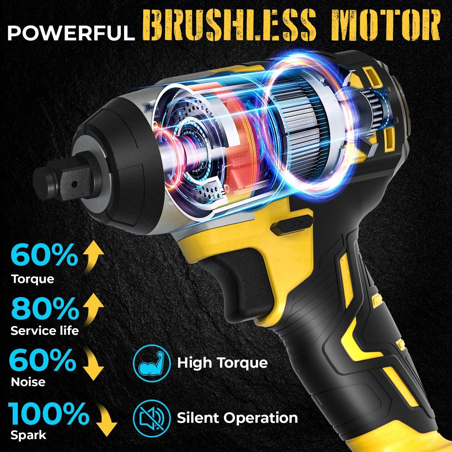 Llave de impacto inalámbrica SIDSYS 21V 400N.m con batería 4.0Ah