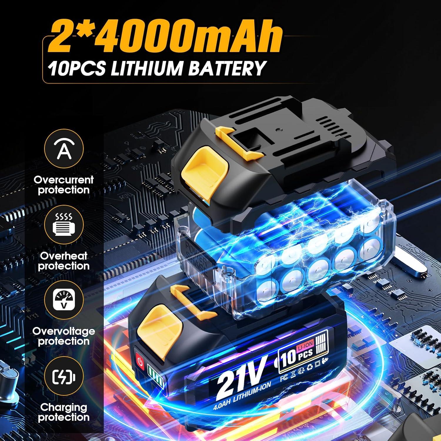 Llave de Impacto Inalámbrica Zekkip 1/2" 1300N.m 3500RPM