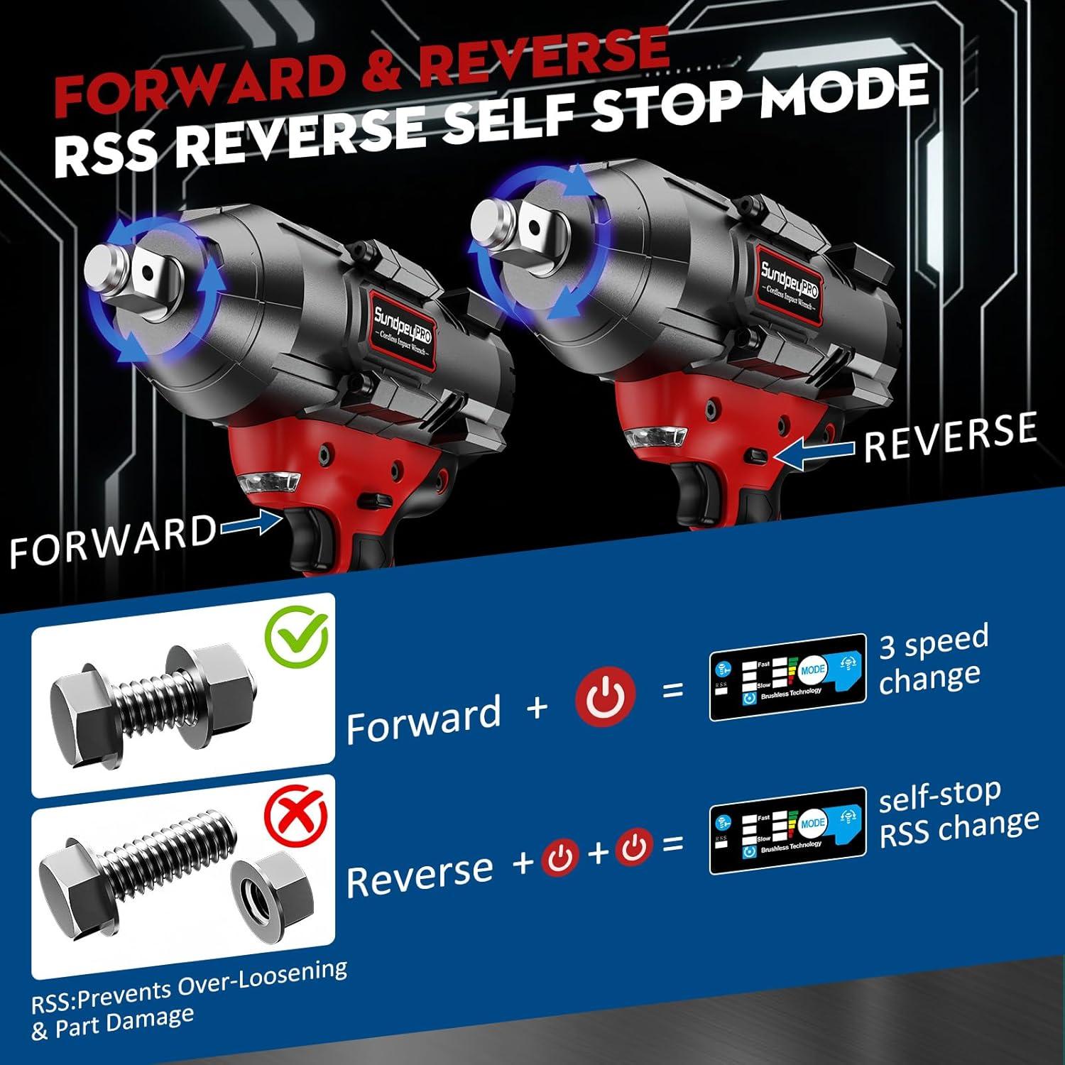 Llave de Impacto Inalámbrica SundpeyPRO 2100Nm 3/4" con 2 Baterías