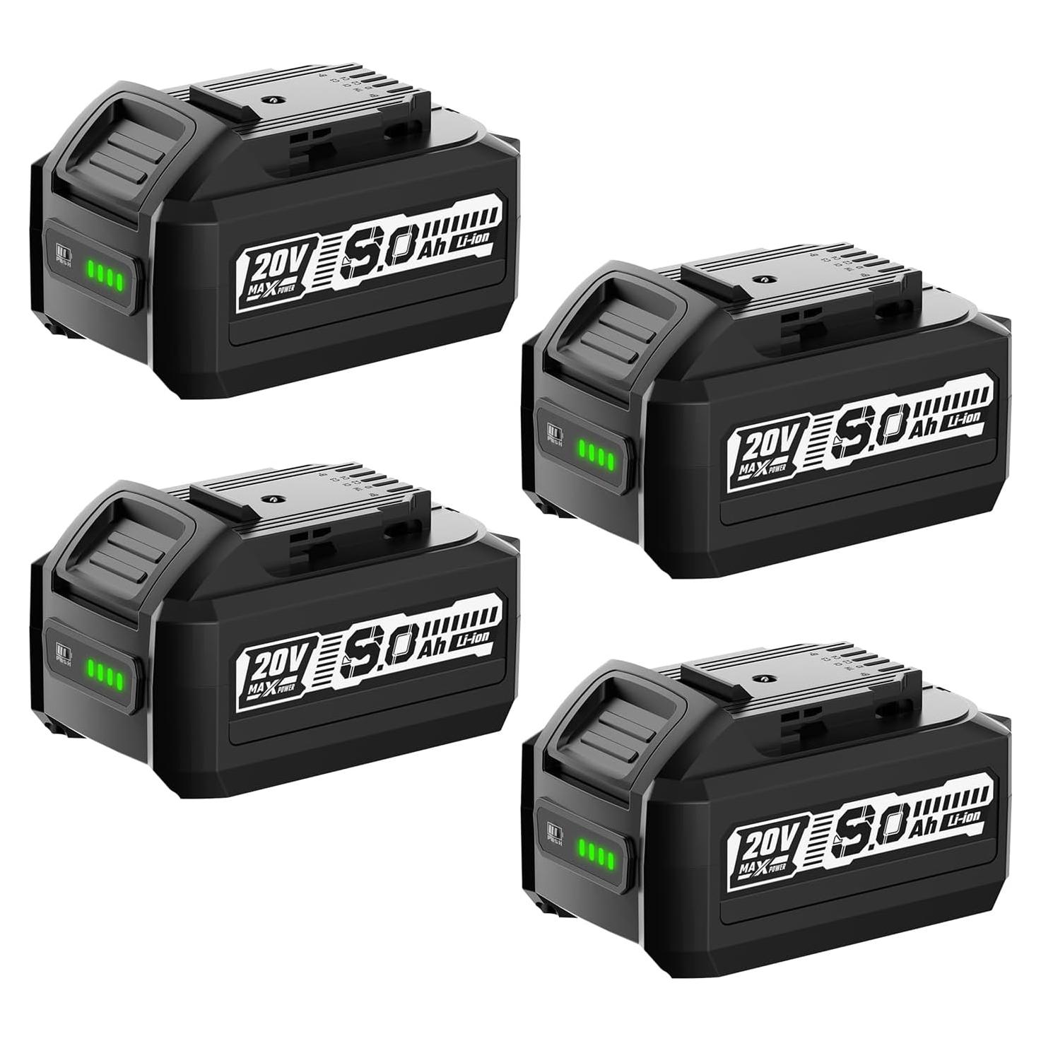 4 Baterías de Litio-ion 8.0Ah VERVEWAVE para Dewalt 20V Max