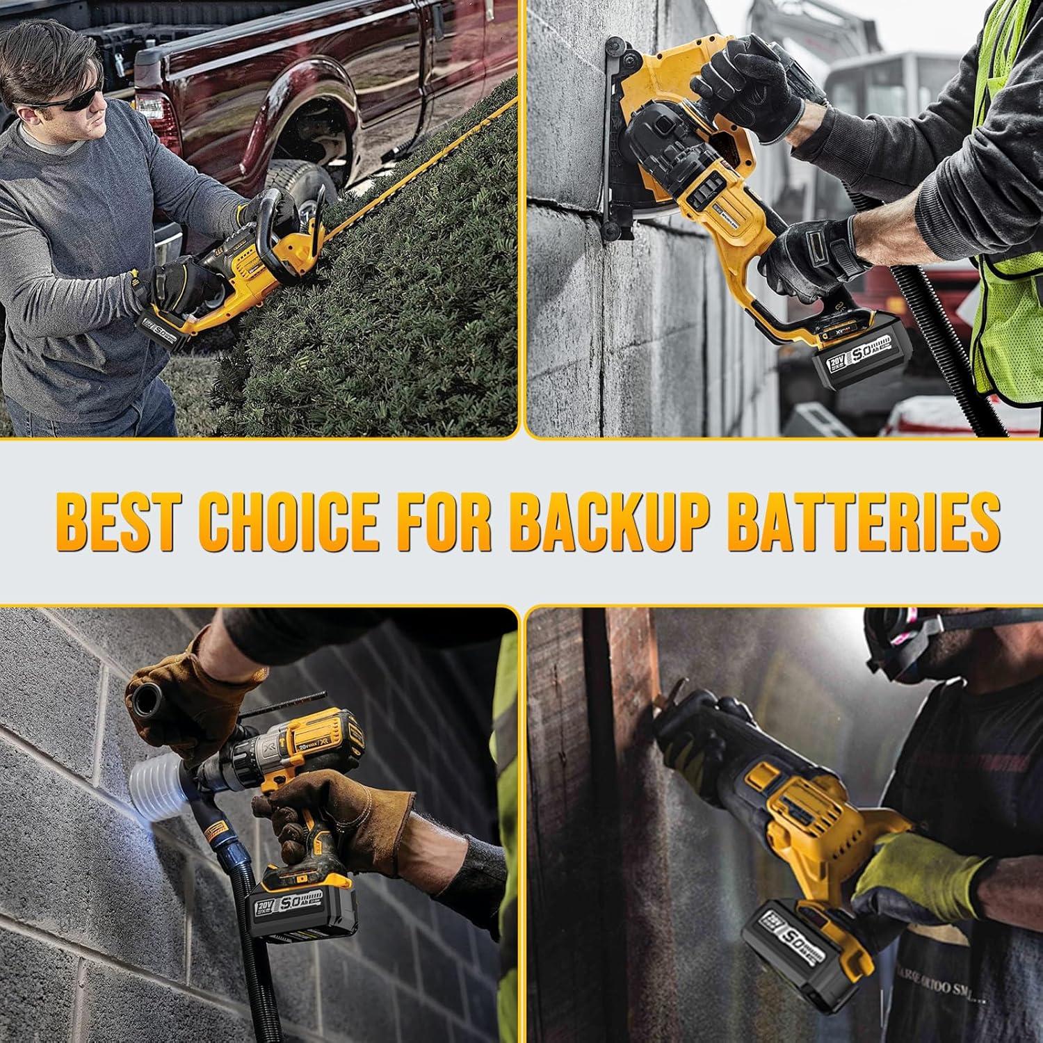 4 Baterías de Litio-ion 8.0Ah VERVEWAVE para Dewalt 20V Max