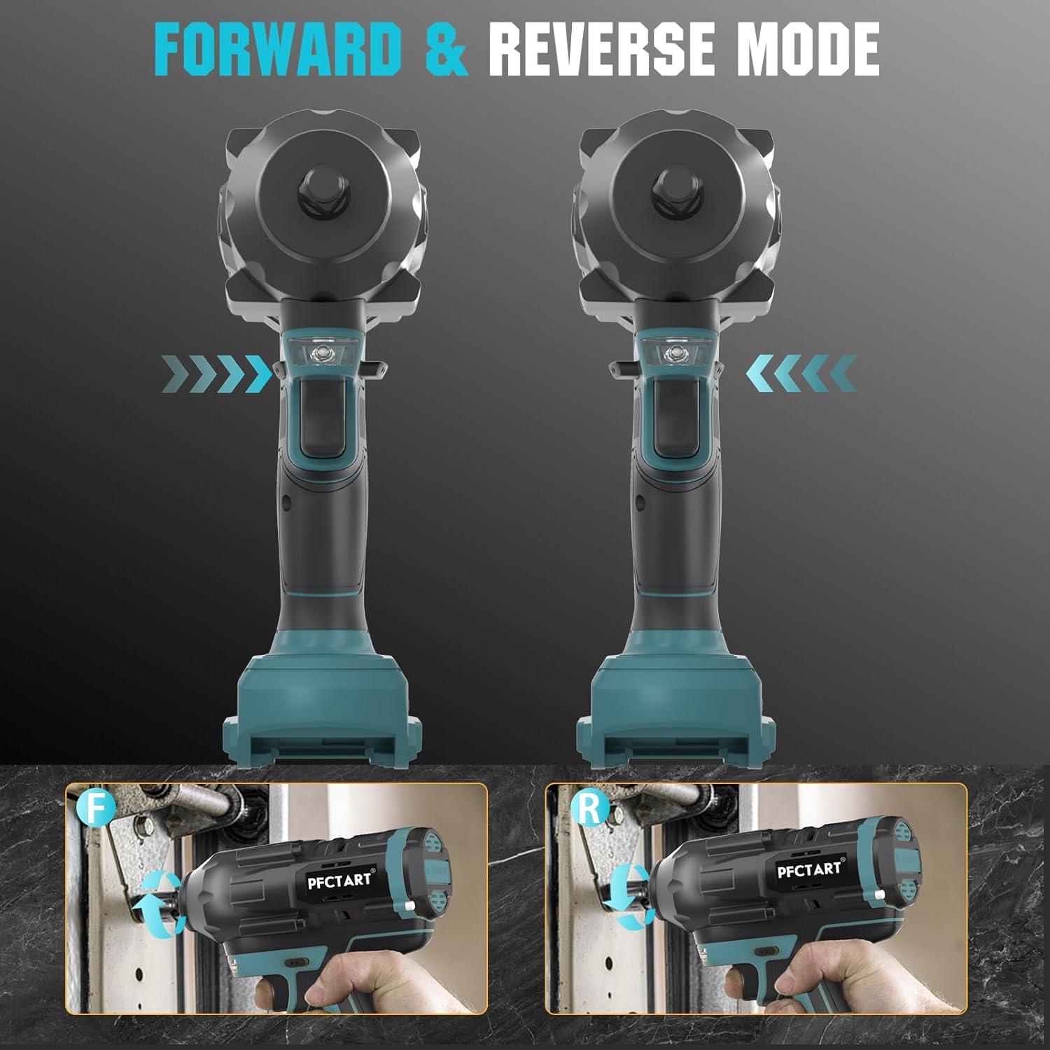 Llave de impacto sin cable PFCTART 1200Nm con 2 baterías 4.0Ah