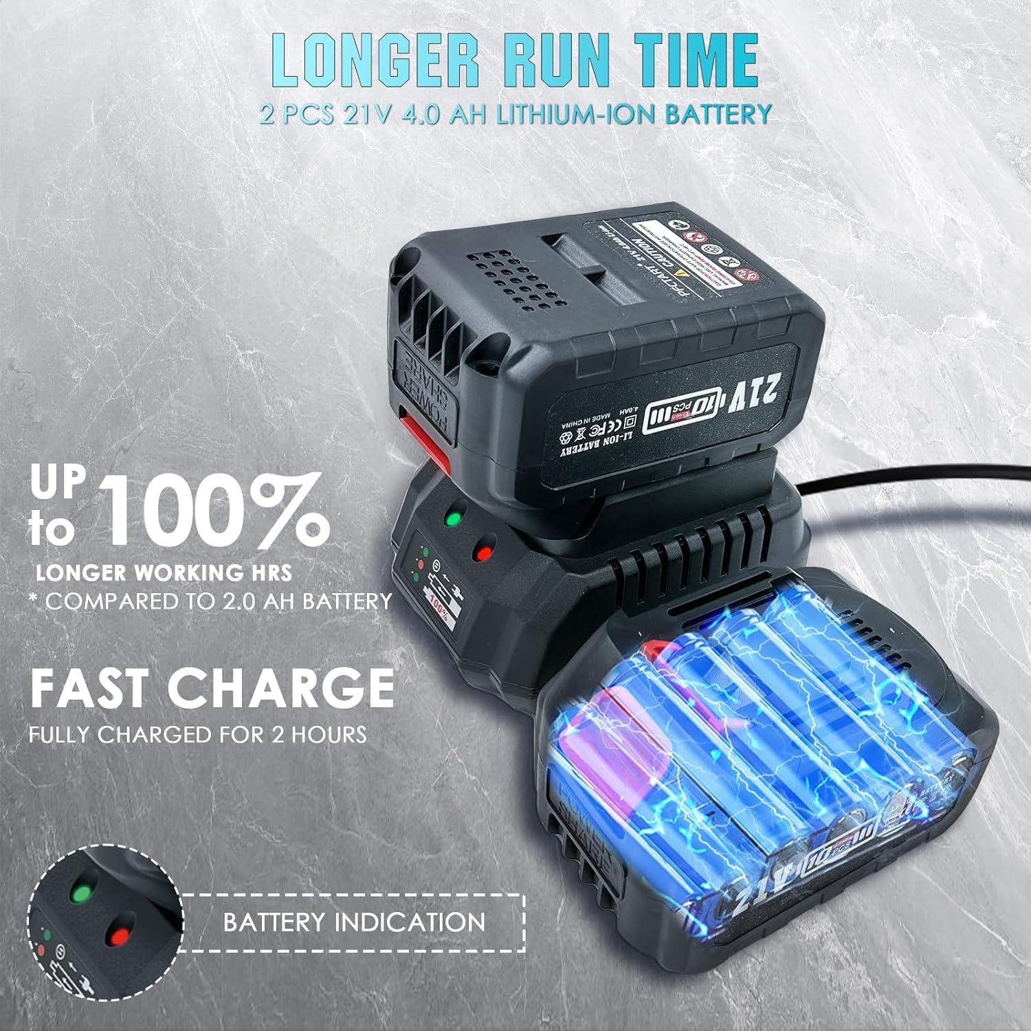 Llave de impacto sin cable PFCTART 1200Nm con 2 baterías 4.0Ah